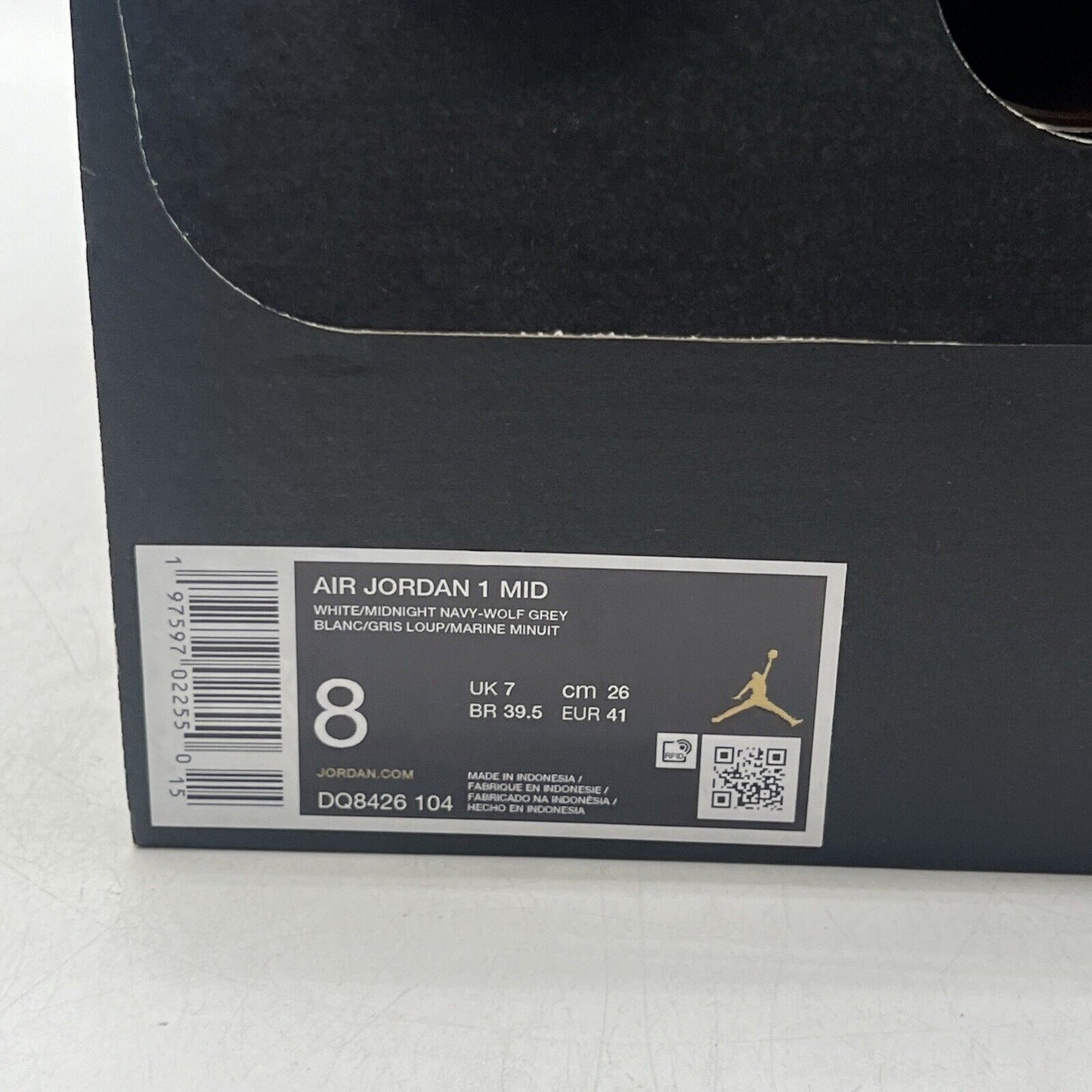 Size 8 - Air Jordan 1 Mid Wolf Grey Midnight Navy (DQ8426-104)