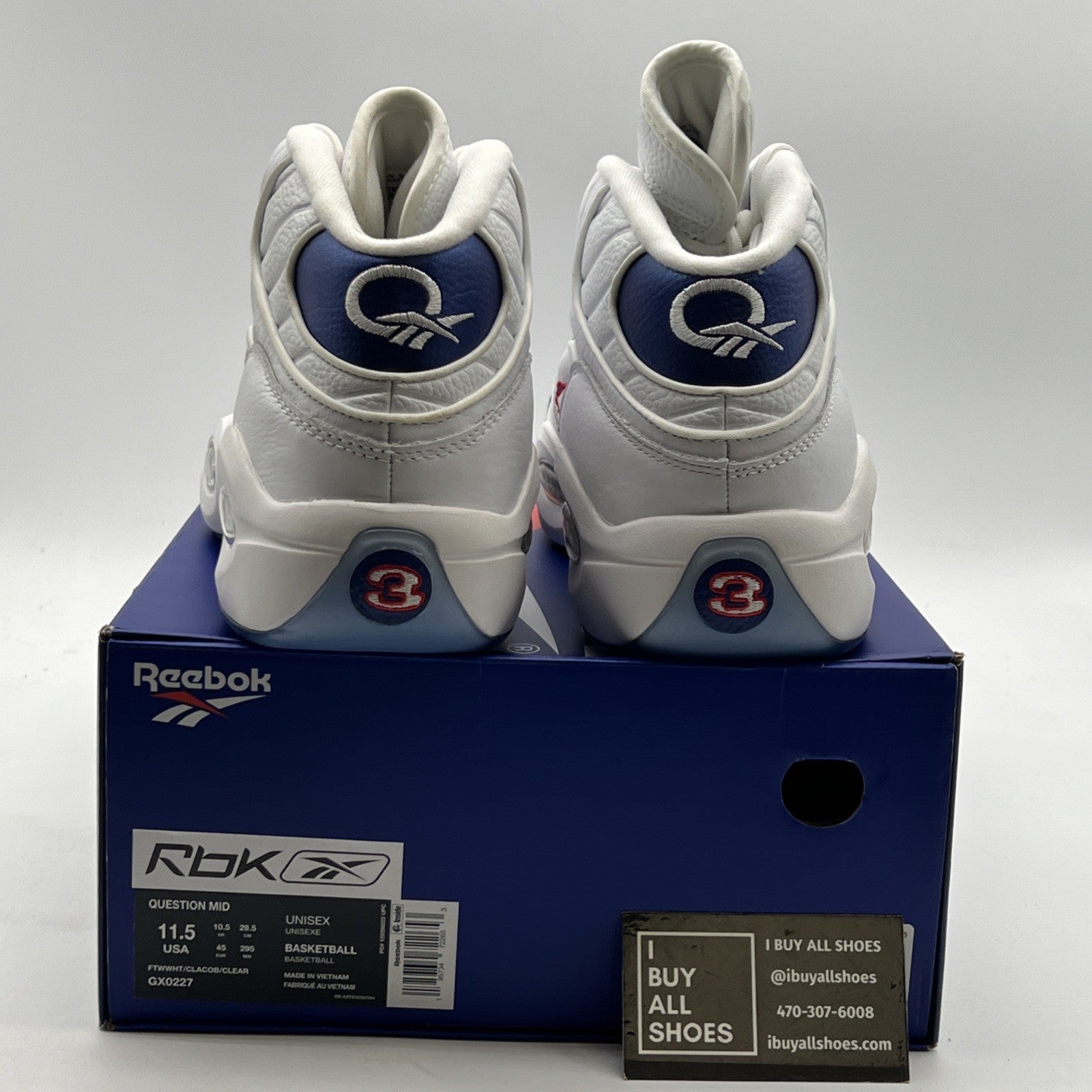 Size 11.5 - Reebok Question 2022 Mid Blue Toe (GX0227)