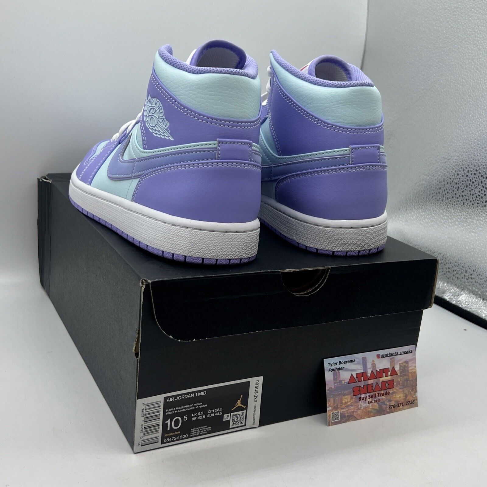 Size 10.5 - Jordan 1 Mid Purple Brand New Og All