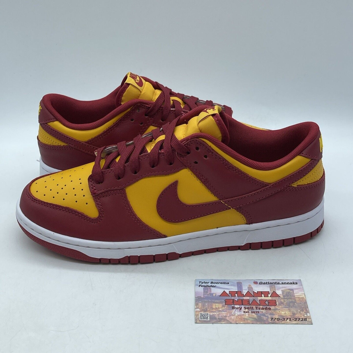 Size 9.5 - Nike Dunk Low USC - DD1391-701 Red Yellow White Leather (DD1391-701)