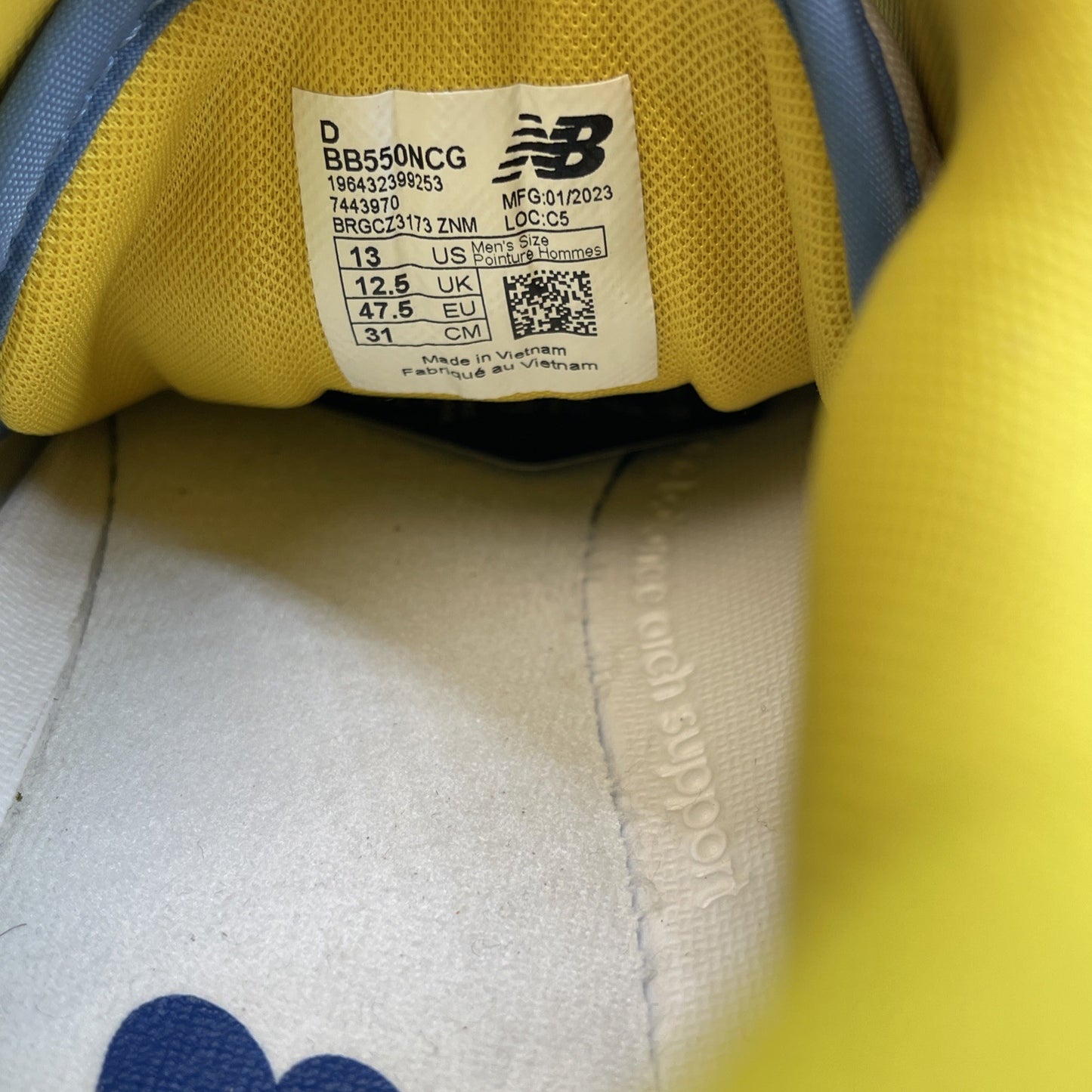 Size 13 - New Balance 550 Honeycomb Heritage Blue White Leather (BB550NCG)