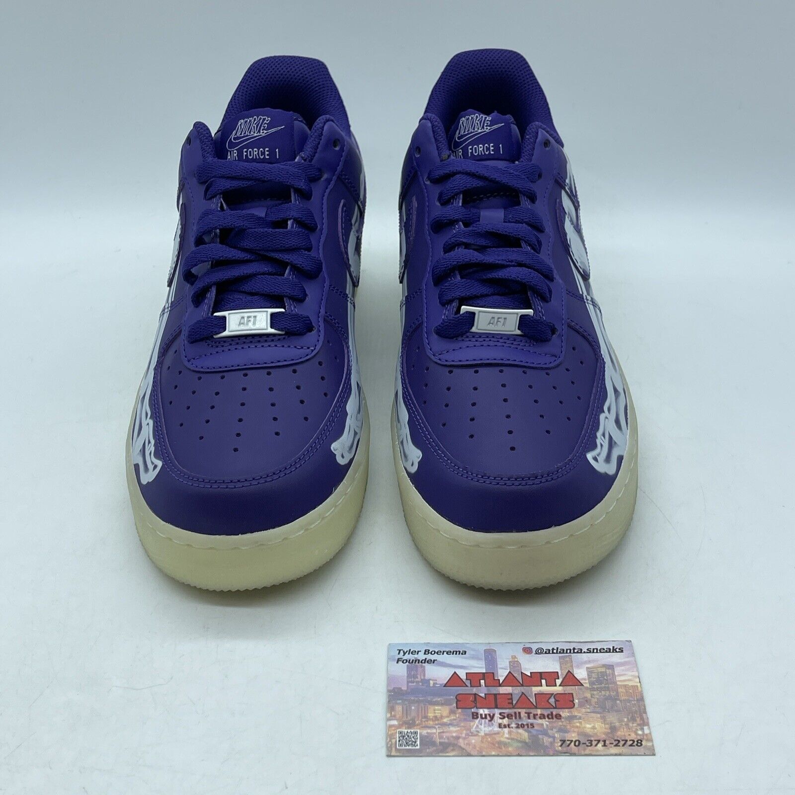 Size 9.5 - Nike Air Force 1 Low Purple Skeleton White (CU8067-500)