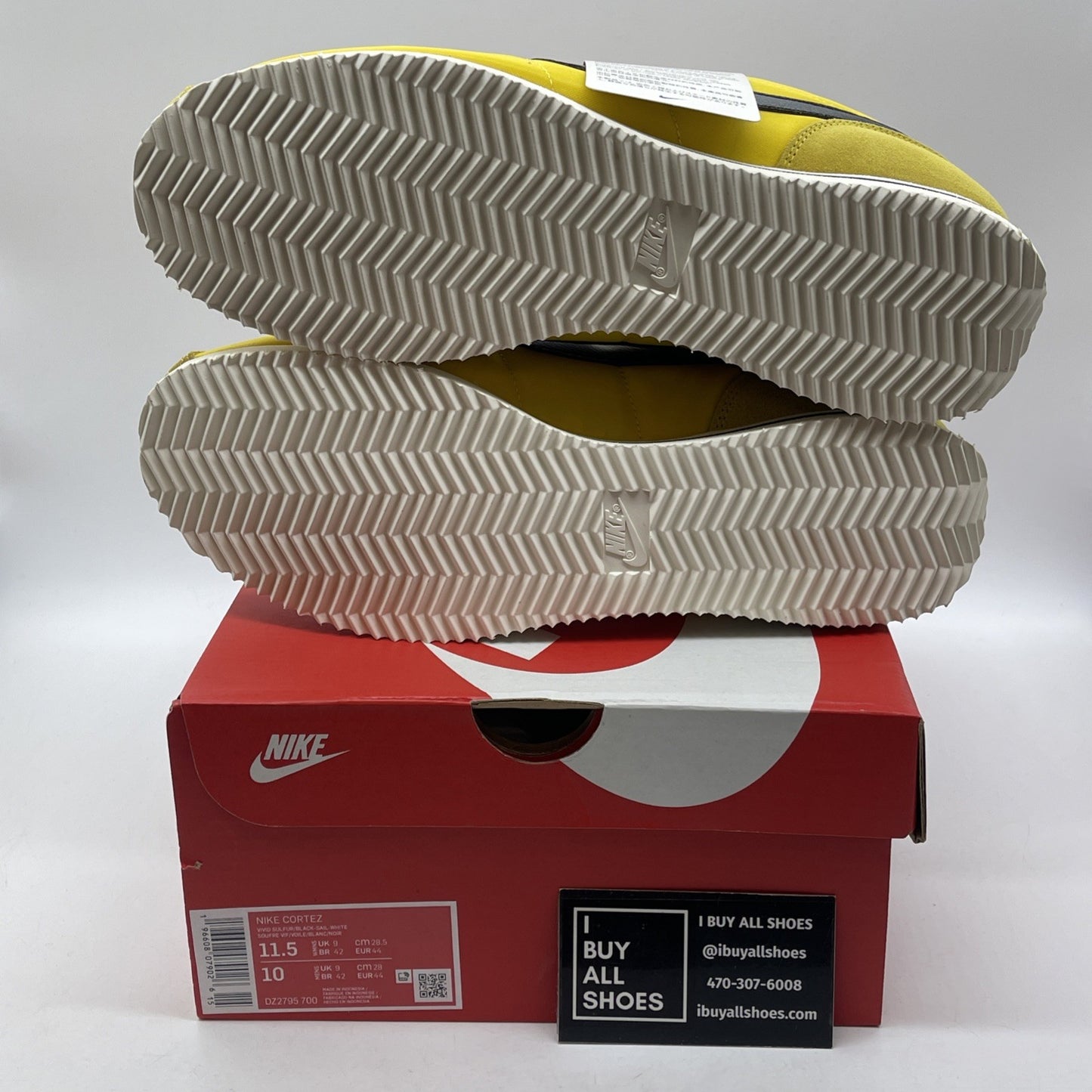 Size 11.5W - Nike Cortez Vivid Sulfur Yellow Black Suede Leather (DZ2795-700)