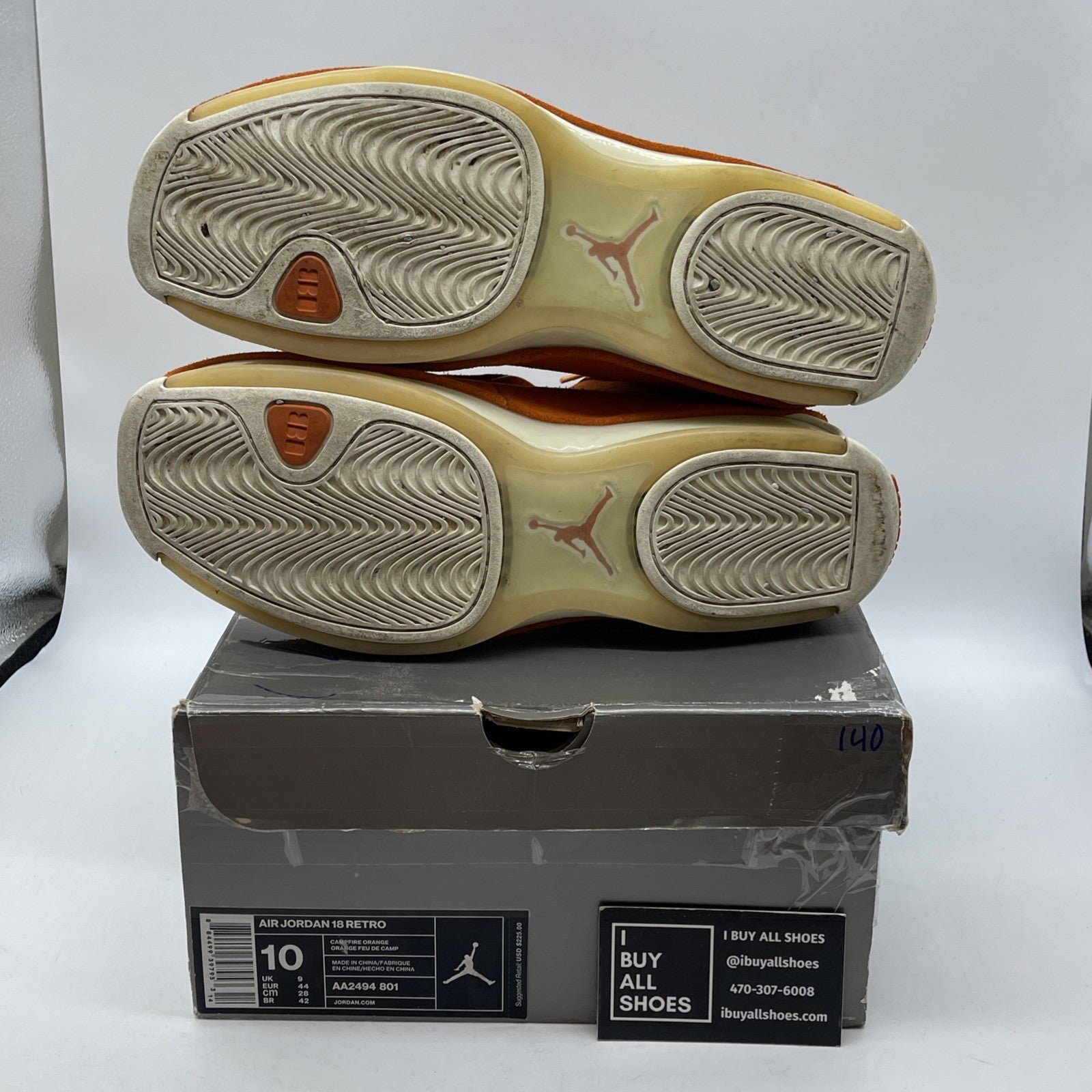 Size 10 - Air Jordan 18 Retro Orange Suede White (AA2494-801)