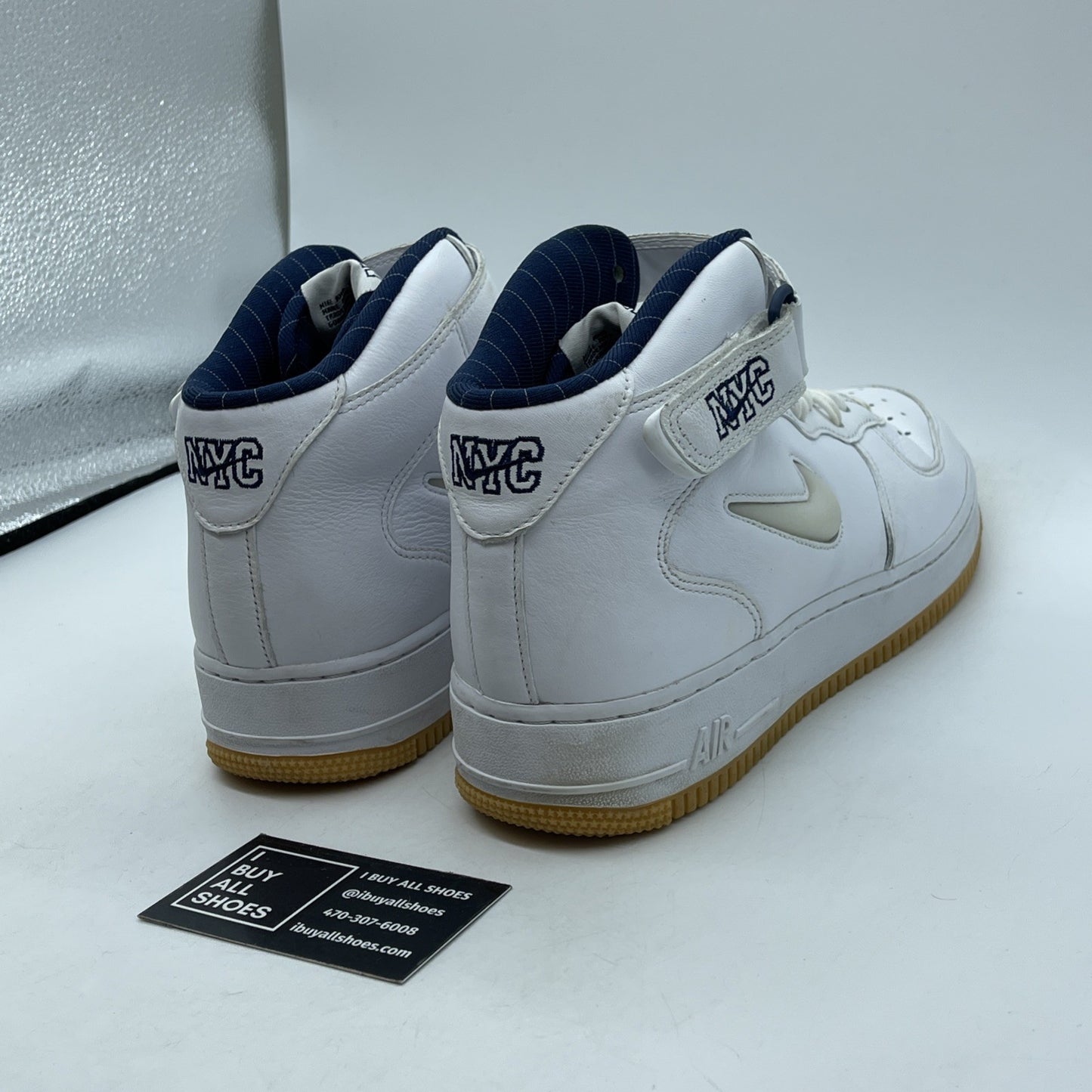 Size 9.5 - Nike Air Force 1 Jewel QS Mid NYC Yankees White Leather (DH5622-100)