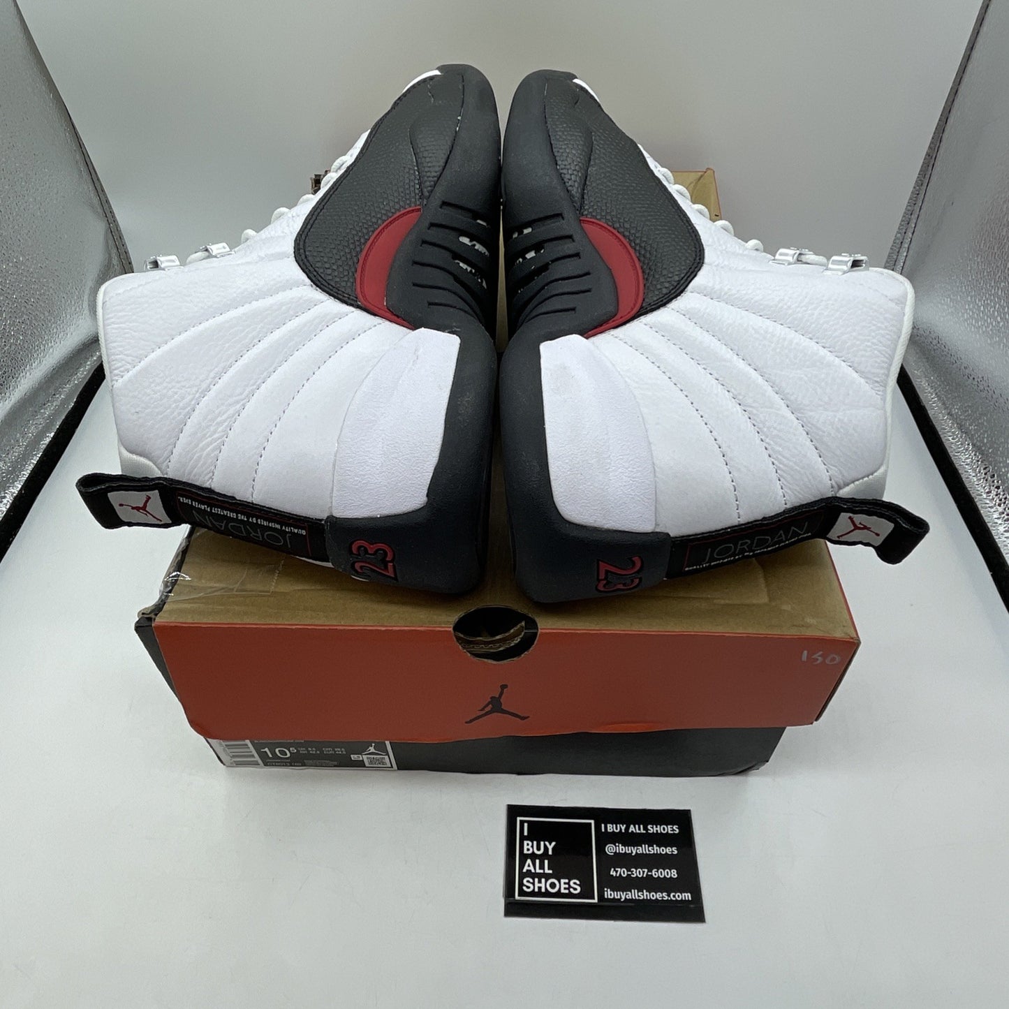 Size 10.5 - Air Jordan 12 Retro Taxi Flip White Black Leather (CT8013-162)