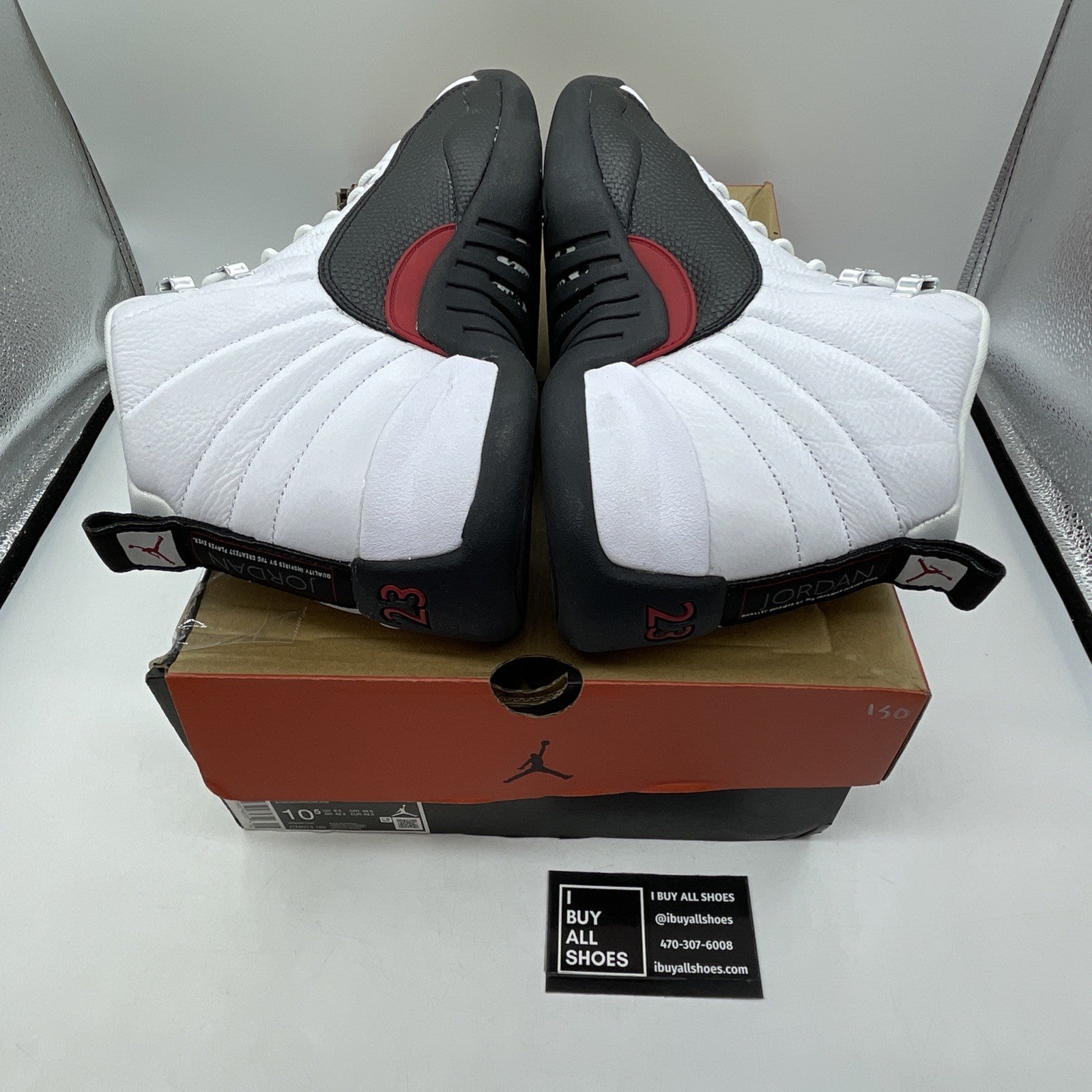 Size 10.5 - Air Jordan 12 Retro Taxi Flip White Black Leather (CT8013-162)