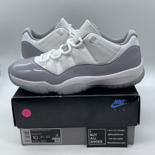 Size 10 - Air Jordan 11 Retro Low Cement Grey White Leather (AV2187-140)