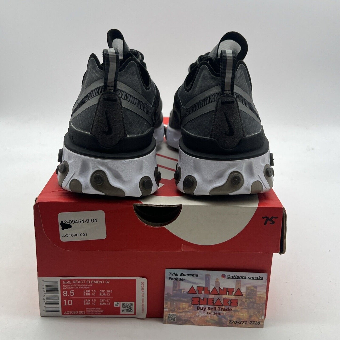 Size 8.5 - Nike React Element 87 Anthracite (AQ1090-001)