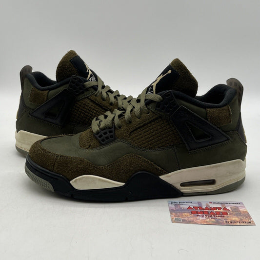 Size 9 - Jordan 4 SE Retro Low Craft - Olive White Suede (FB9927-200)