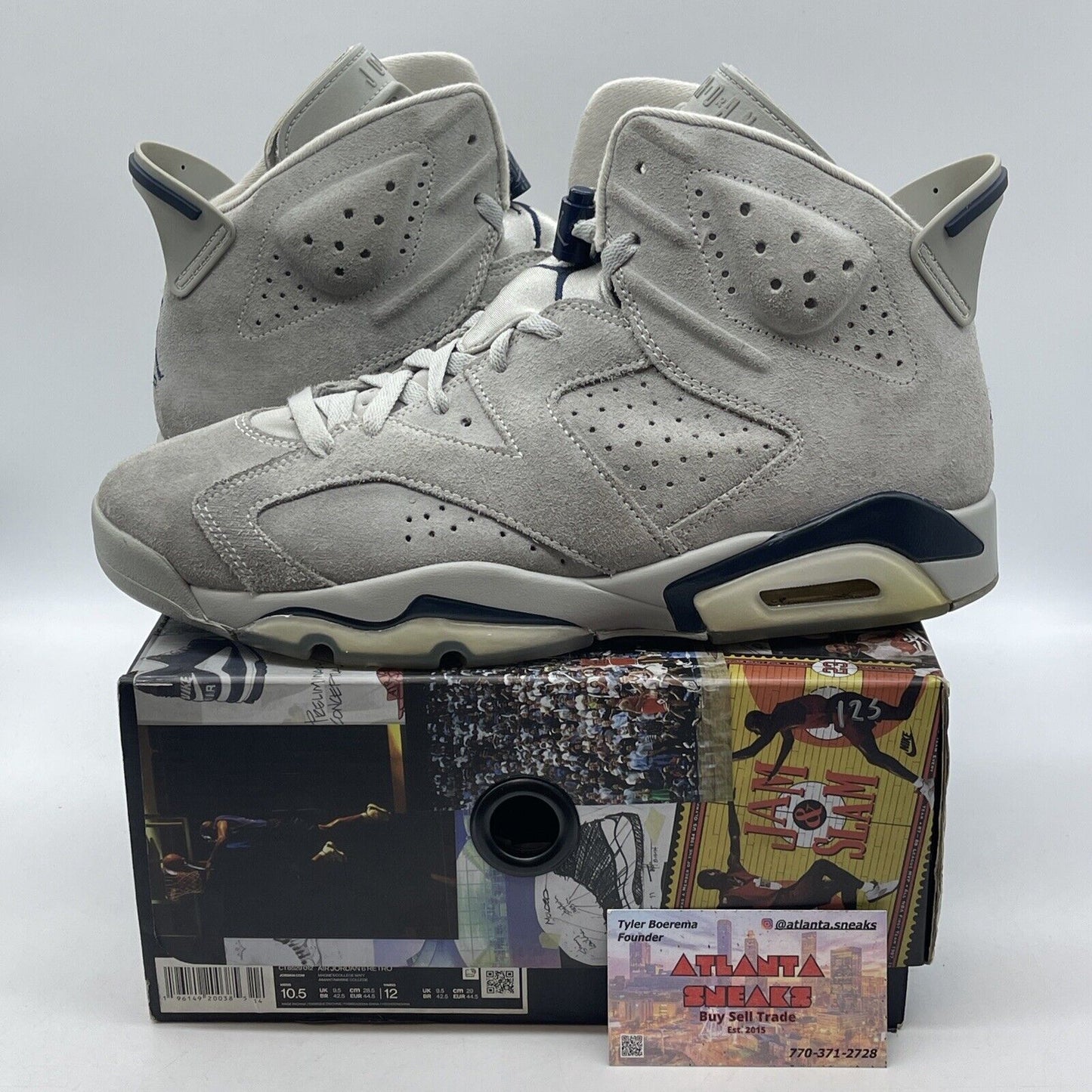 Size 10.5 - Jordan 6 Retro Mid Georgetown Blue Grey Suede (CT8529-012)