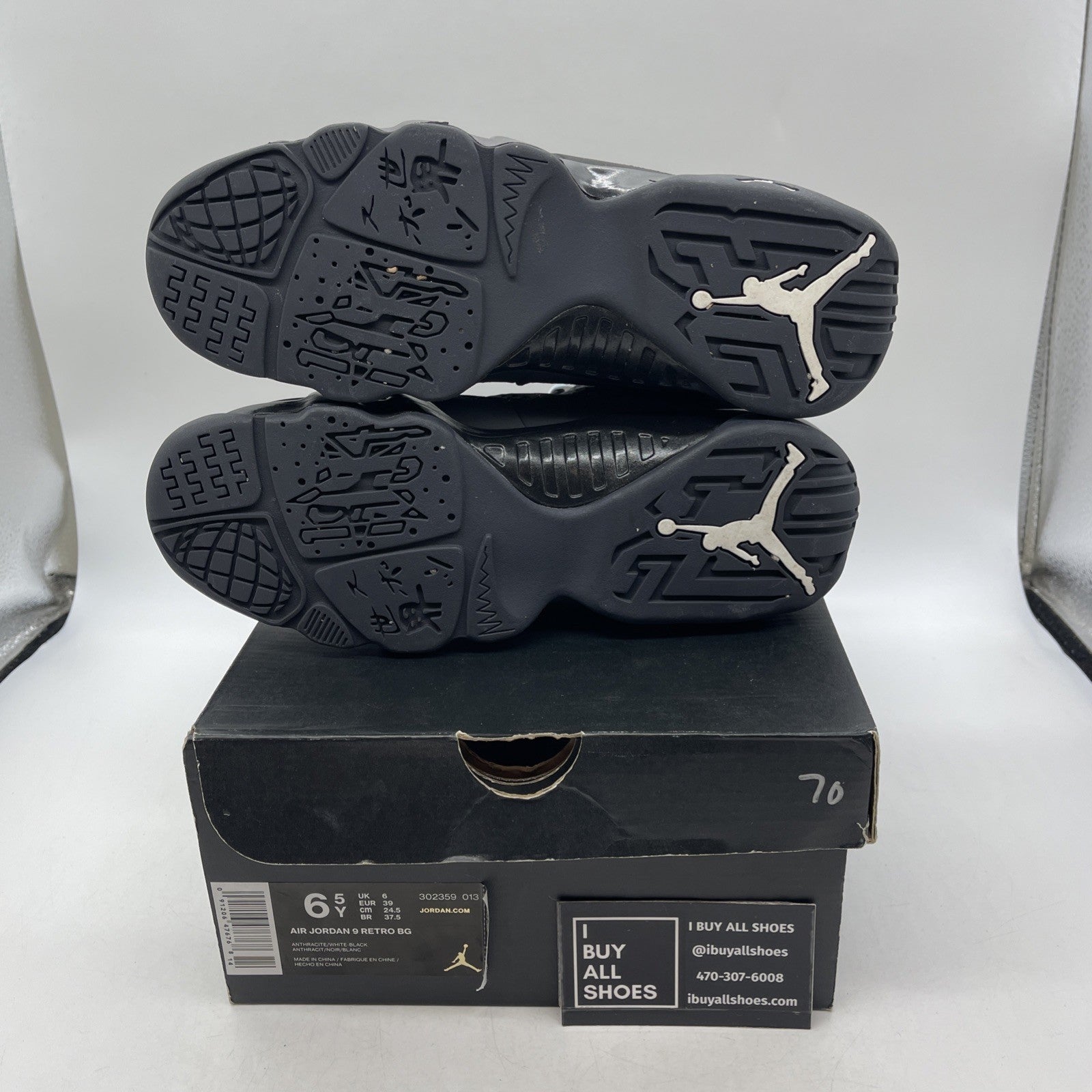 Size 6.5 (GS) - Air Jordan 9 Retro Mid Anthracite 2015 (302359-013)