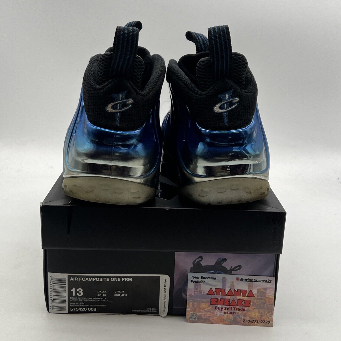 Size 13 - Nike Air Foamposite One PRM Blue Mirror (575420-008)