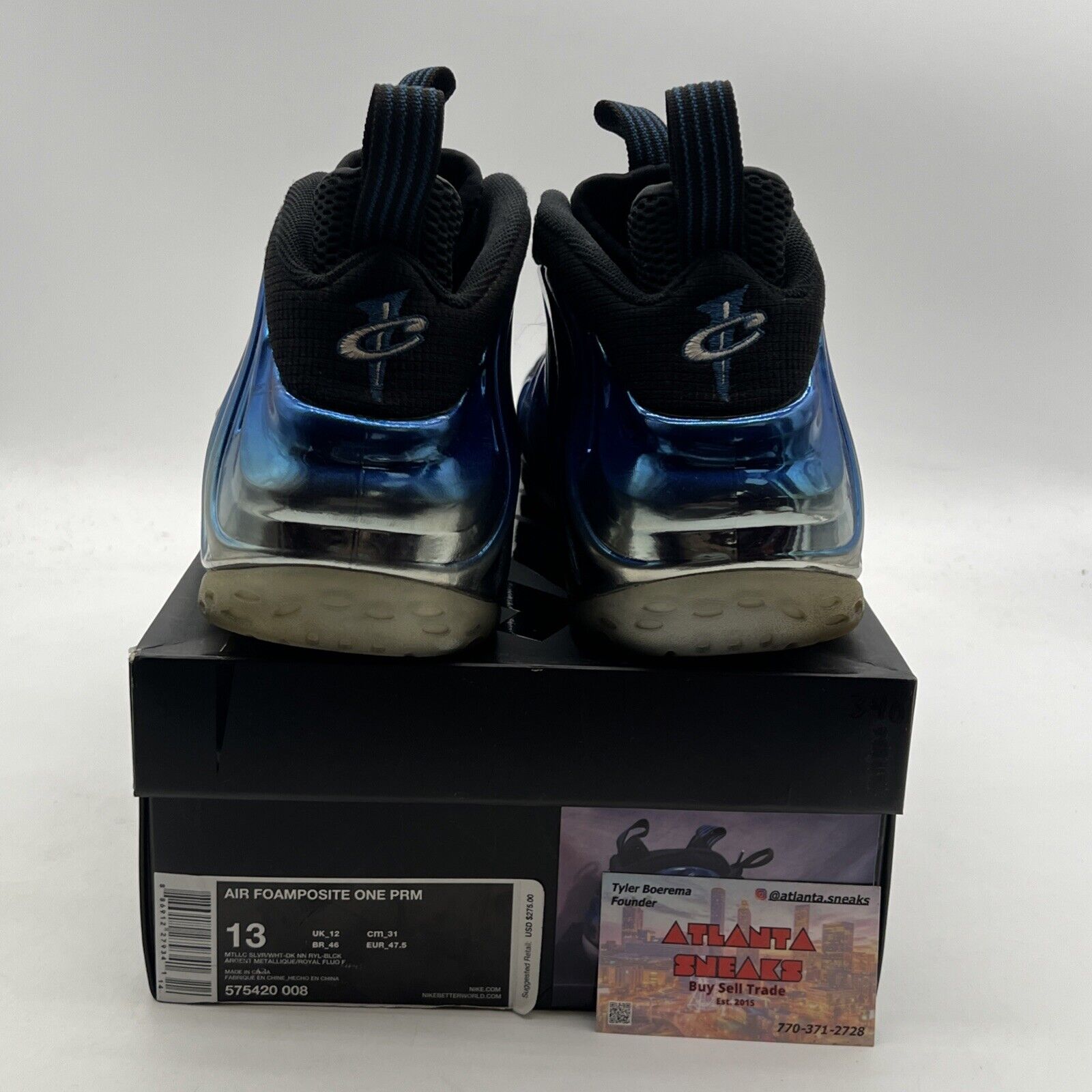 Size 13 - Nike Air Foamposite One PRM Blue Mirror (575420-008)