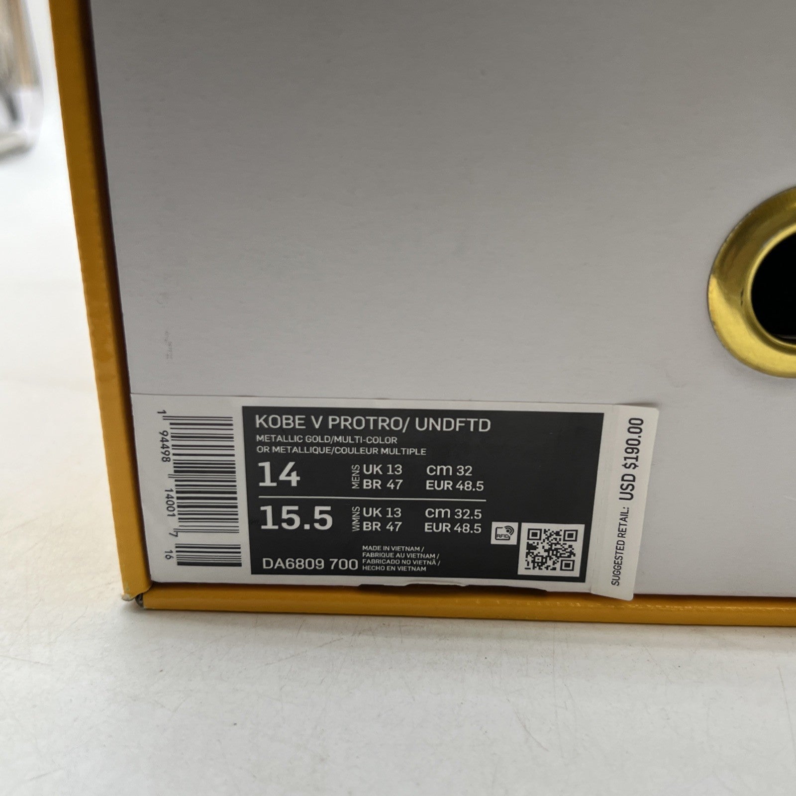 Size 14 - Nike Zoom Kobe 5 Protro x Undefeated Hall Of Fame (DA6809-700)