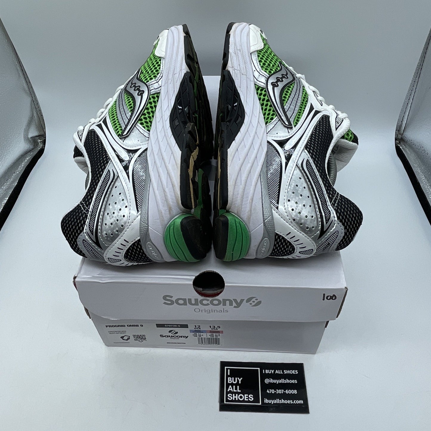 Size 12 - Saucony Progrid Omni 9 OG Green Silver Black Leather (S70739-5)