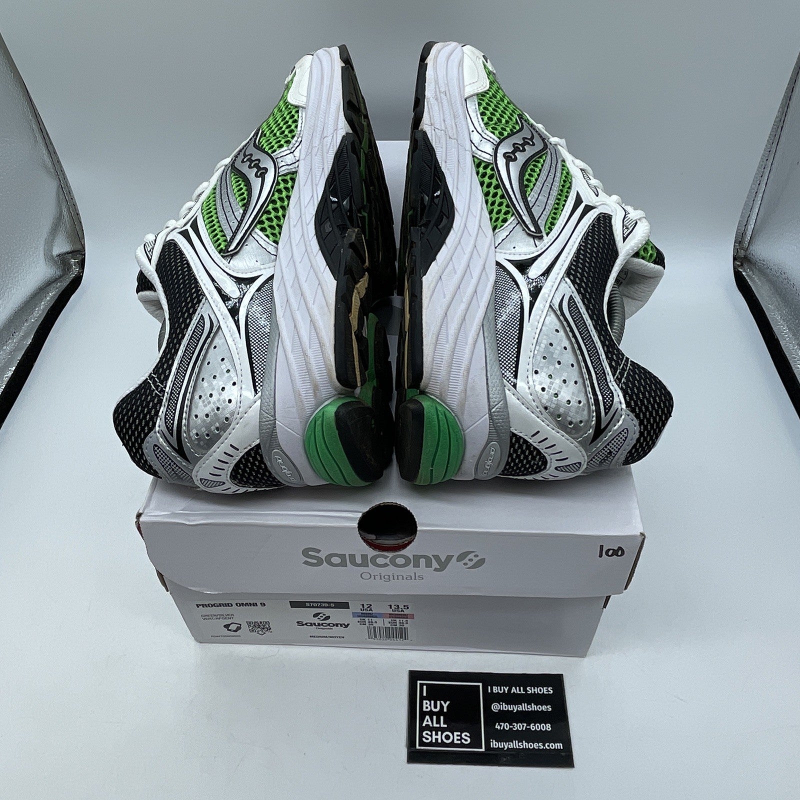Size 12 - Saucony Progrid Omni 9 OG Green Silver Black Leather (S70739-5)
