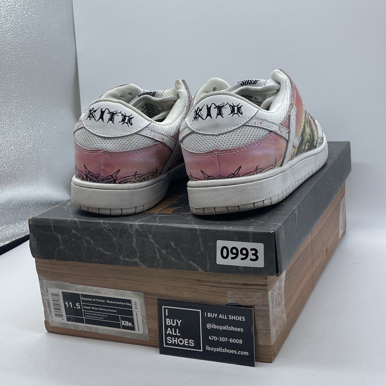 Size 11.5 - Kito Wares "Passion Of Christ, Resurrection Day" SB Dunk Low Style