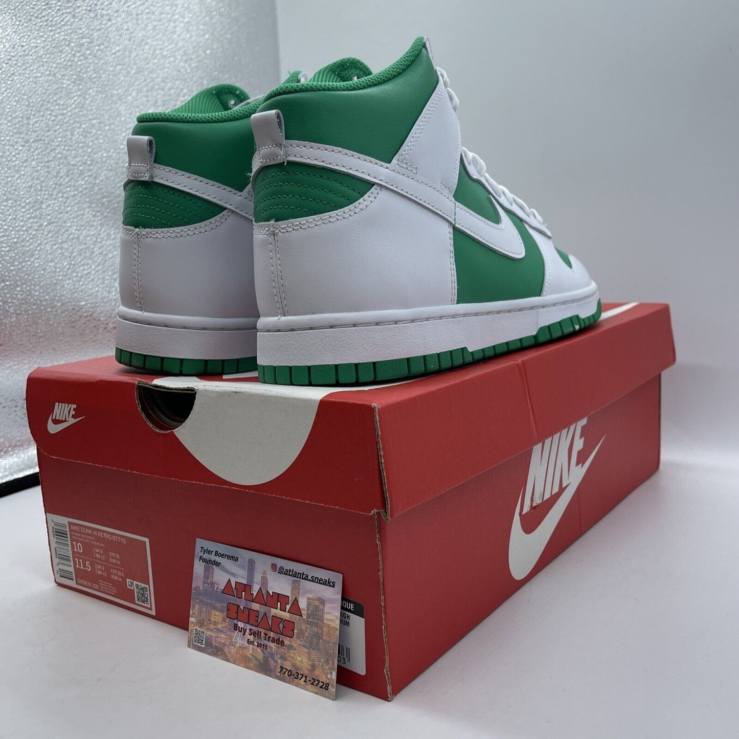 Size 10 - Nike Dunk High White Stadium Green Leather (DV0829-300)