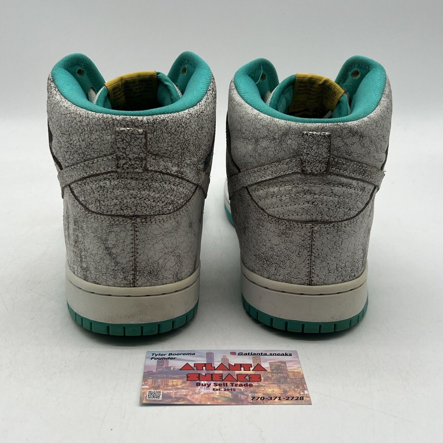 Size 12 - Nike Dunk Premium SB High Flamingo Aqua Leather (313171-117)