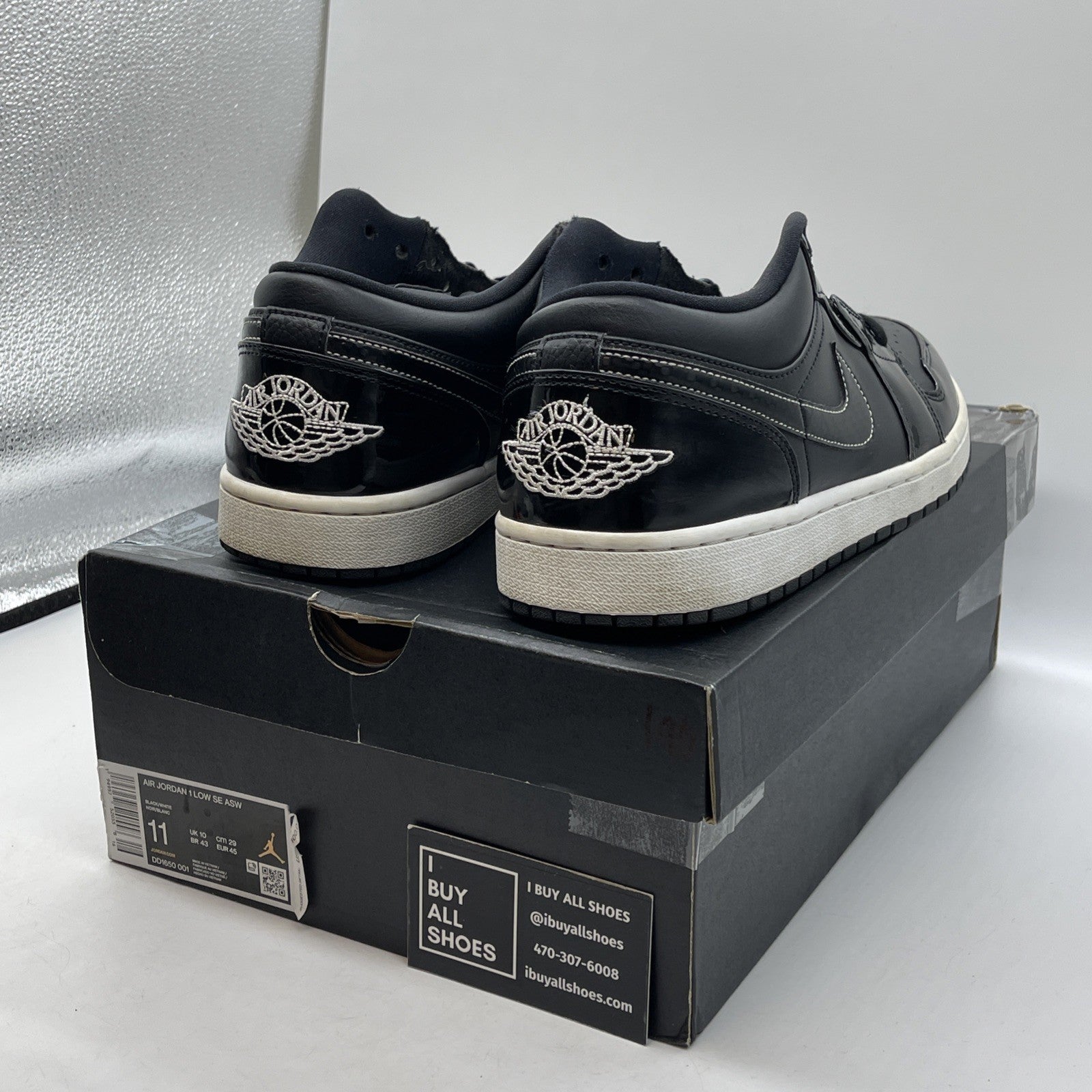 Size 11 - Air Jordan 1 Low All Star 2021 Black Leather (DD1650-001)
