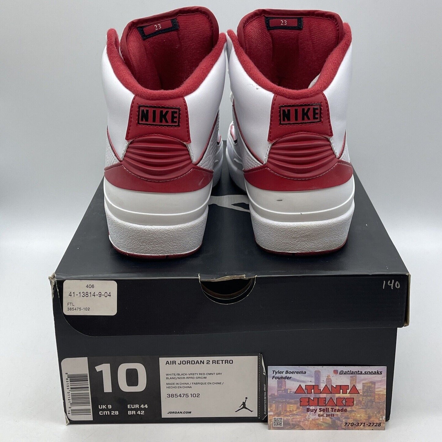 Size 10 - Air Jordan 2 Retro Chicago Home White Black Red Leather (385475-102)