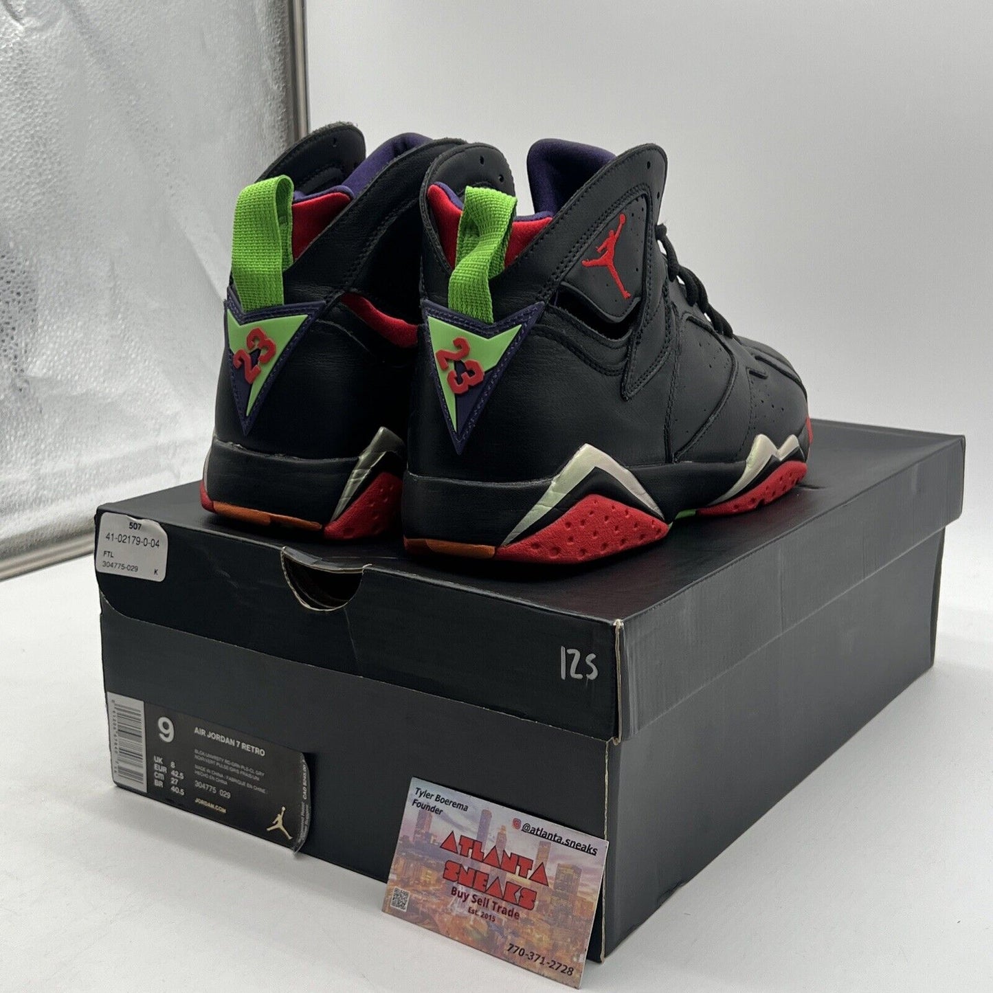 Size 9 - Air Jordan 7 Retro Marvin the Martian Red Green Black (304775-029)