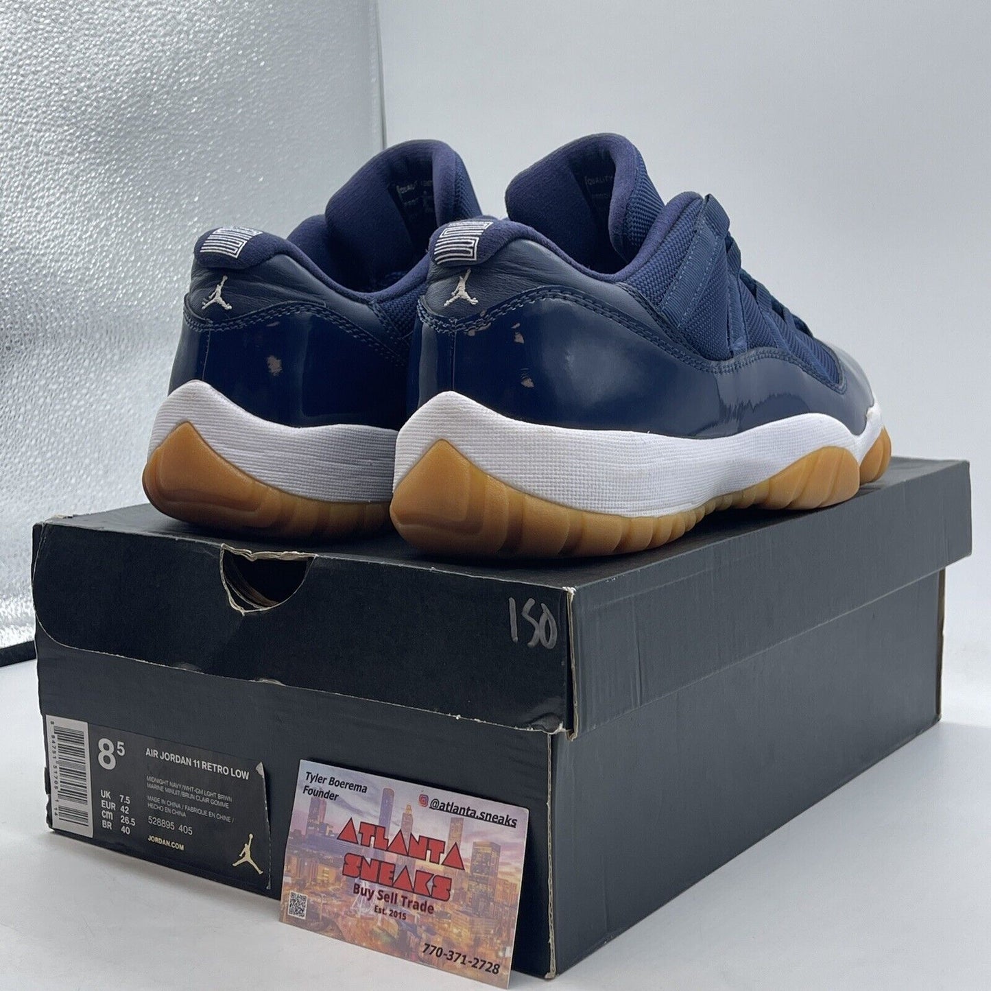 Size 8.5 - Air Jordan 11 Retro Low Navy Gum White (528895-405)