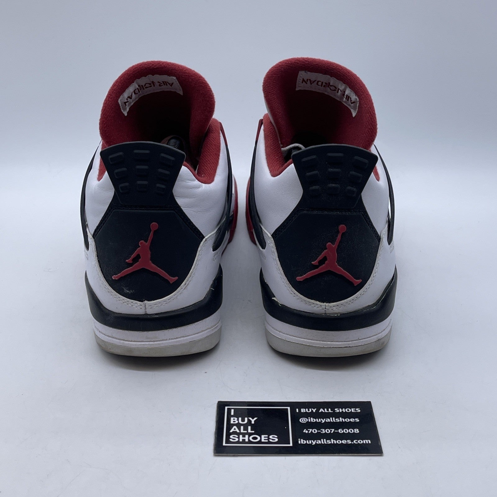 Size 9.5 - Jordan 4 Retro Fire Red White Black Leather (308497-110)