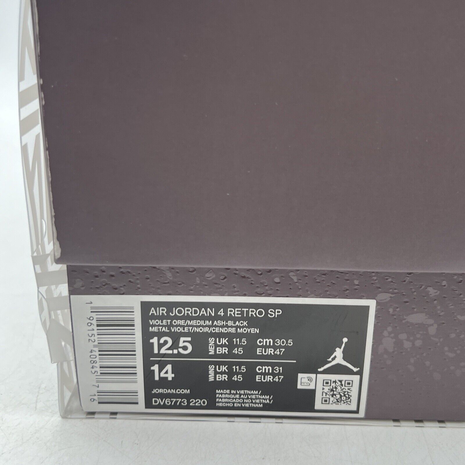 Size 12.5 - Jordan 4 Retro x A Ma Maniere Mid Violet Ore (DV6773-220)