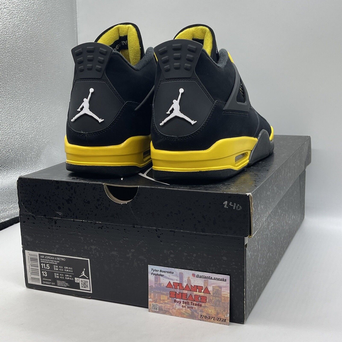 Size 11.5 - Jordan 4 Retro Low Thunder White Yellow Leather Black (DH6927-017)