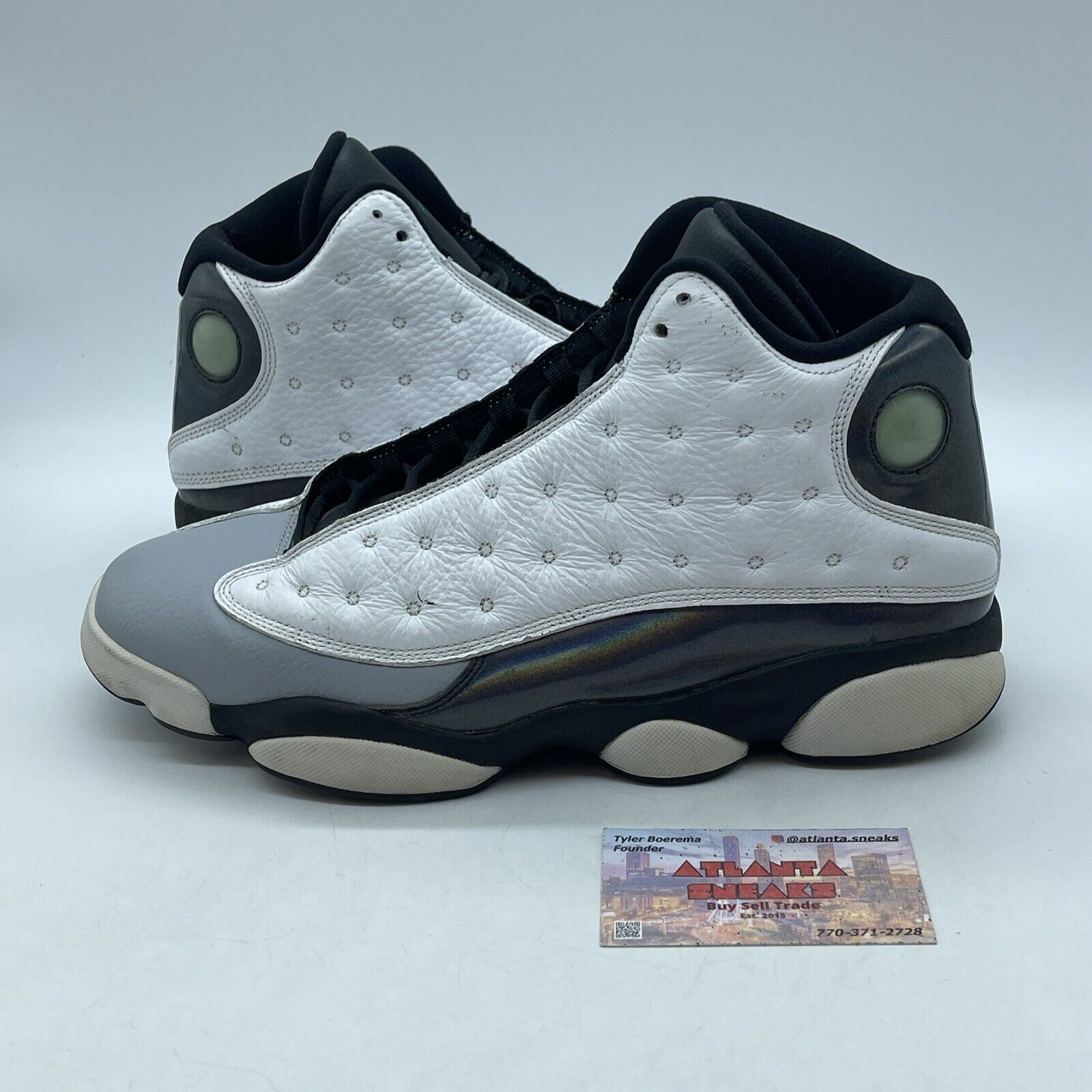 Size 11 - Air Jordan 13 Retro Barons Grey White Black Leather (414571-115)