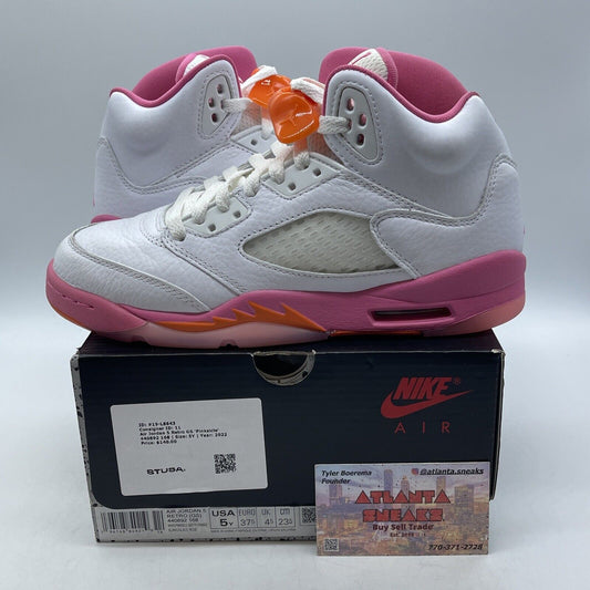 Size 5Y - Air Jordan 5 Pinksicle White Pink Orange Leather (440892-168)