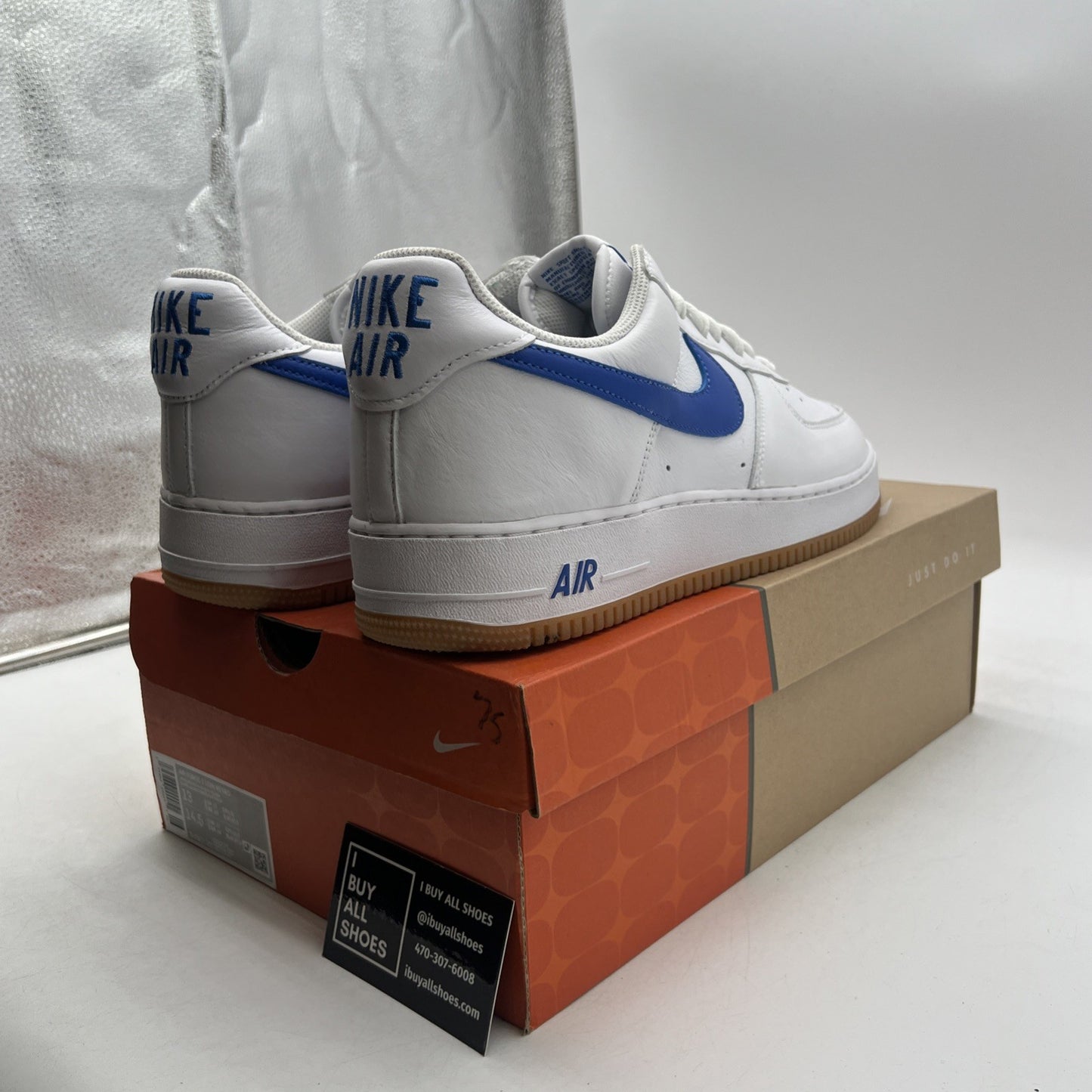 Size 13 -Nike Air Force 1 Low Color of the Month - White Royal Blue (DJ3911-101)