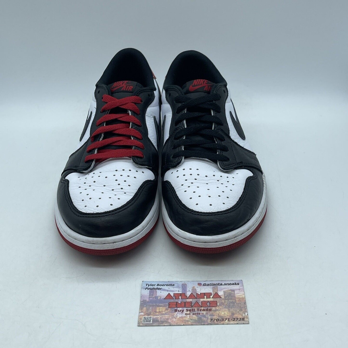 Size 12 - Air Jordan 1 Retro OG Low Black Toe Red White Leather (CZ0790-106)