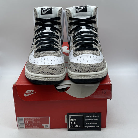 Size 13 - Nike Terminator High Cocoa Snake Black White Leather (FB1318-100)