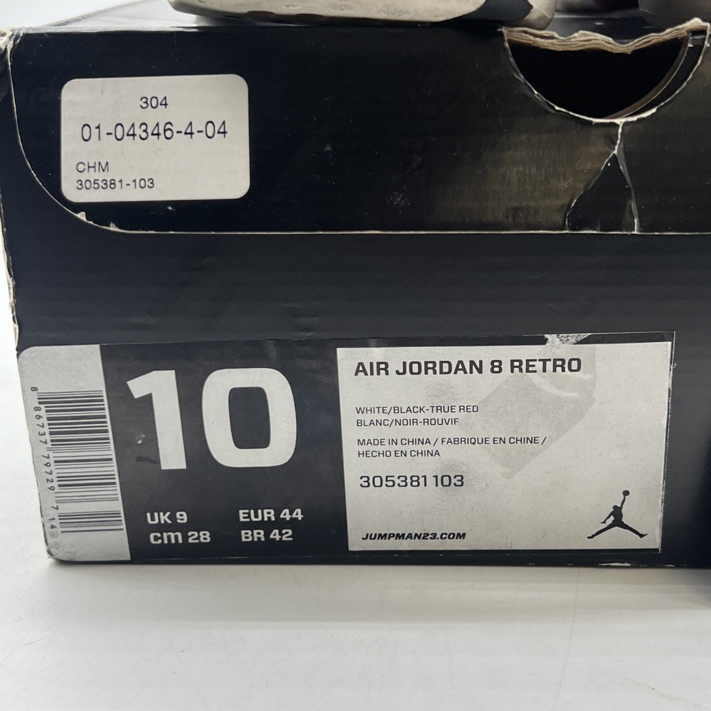 Size 10 - Air Jordan 8 Retro White 2013 (305381-103)