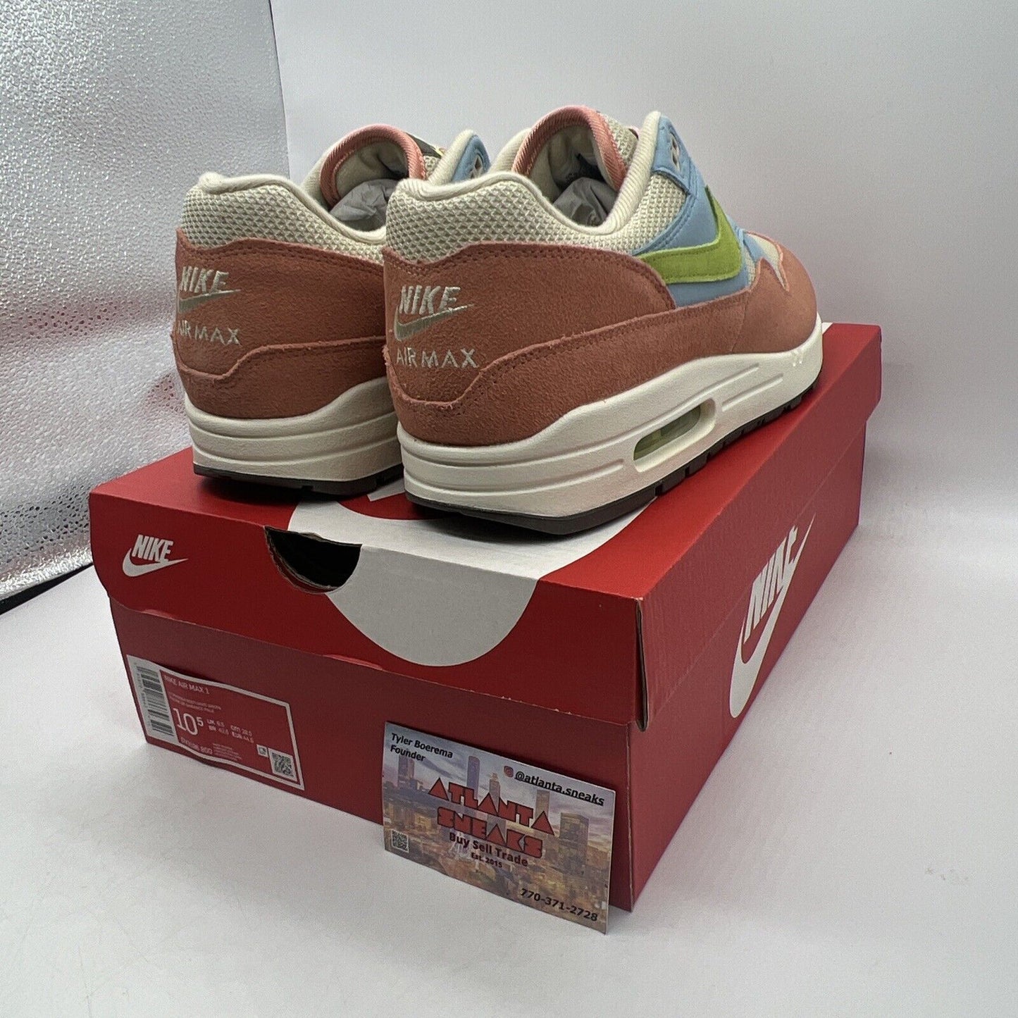 Size 10.5 - Nike Air Max 1 Light Madder Root 2022 Brand New Og All