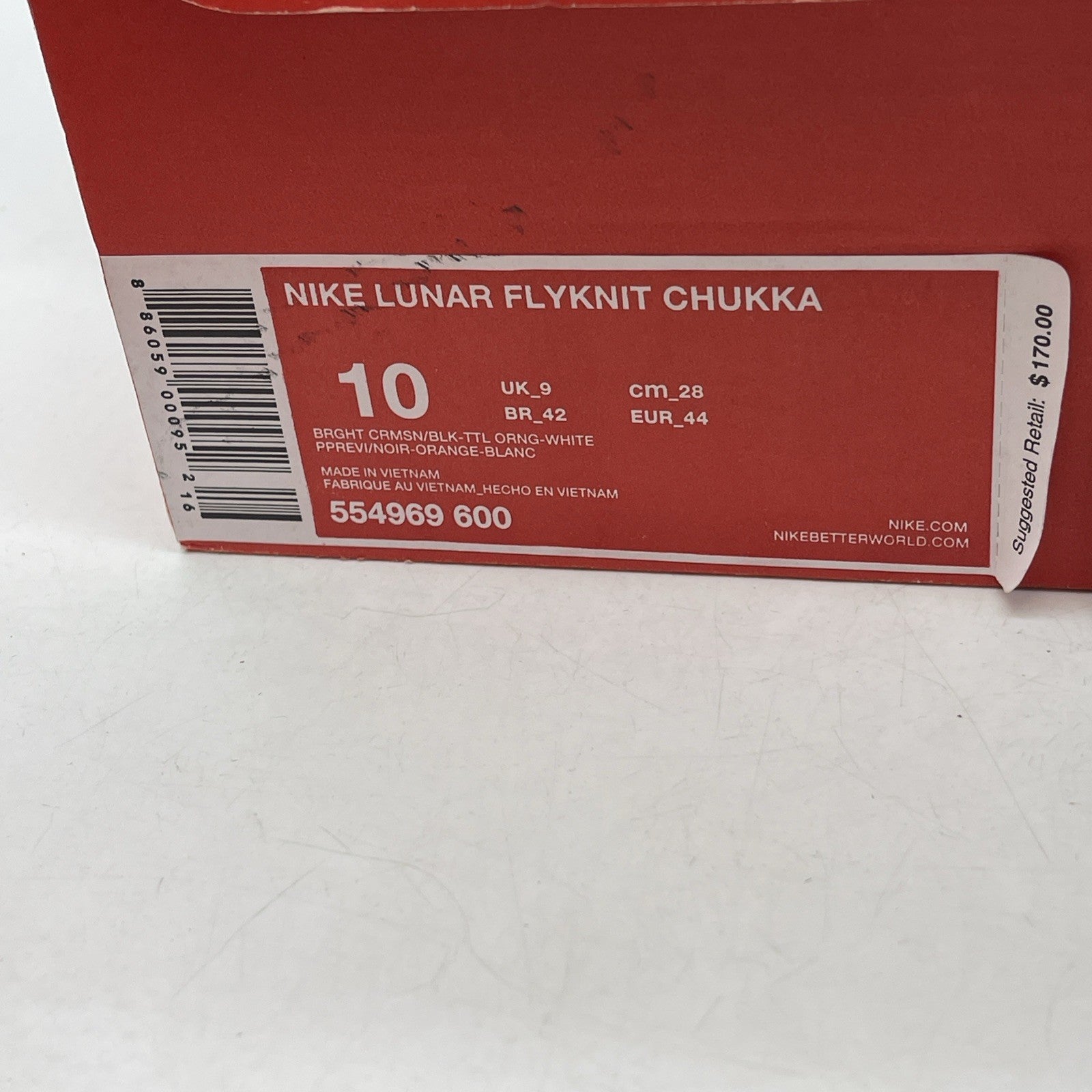 Size 10 - nike flyknit chukka Lunarlon (554969-500)