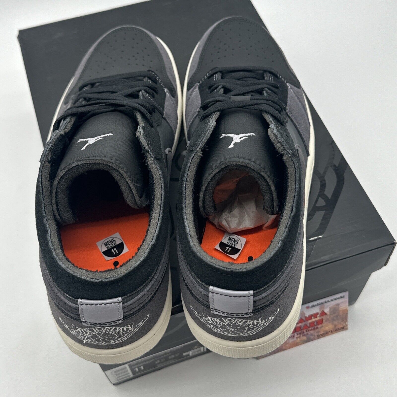 Jordan 1 Low  SE Craft Inside Out Black (DN1635-001) Sizes 11 Orange Grey Beige