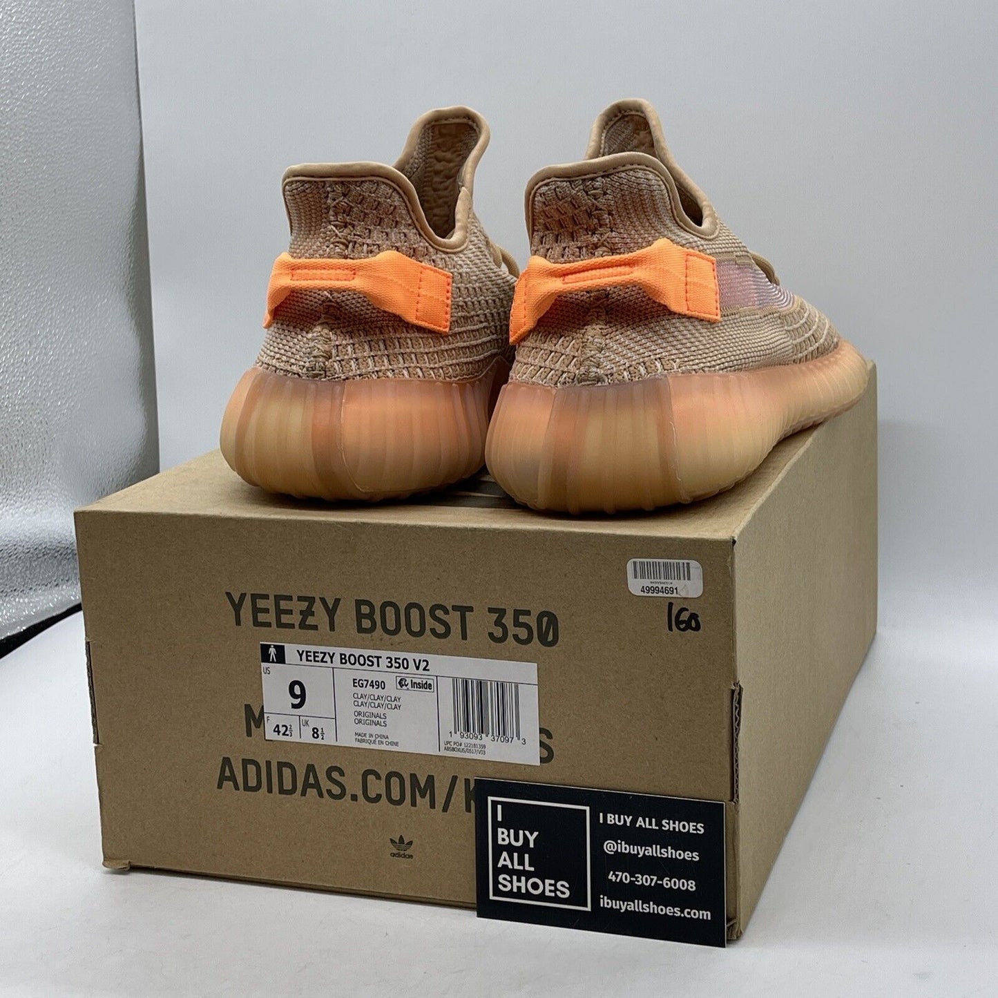 Size 9 - adidas Yeezy Boost 350 V2 Clay Orange White Suede (EG7490)