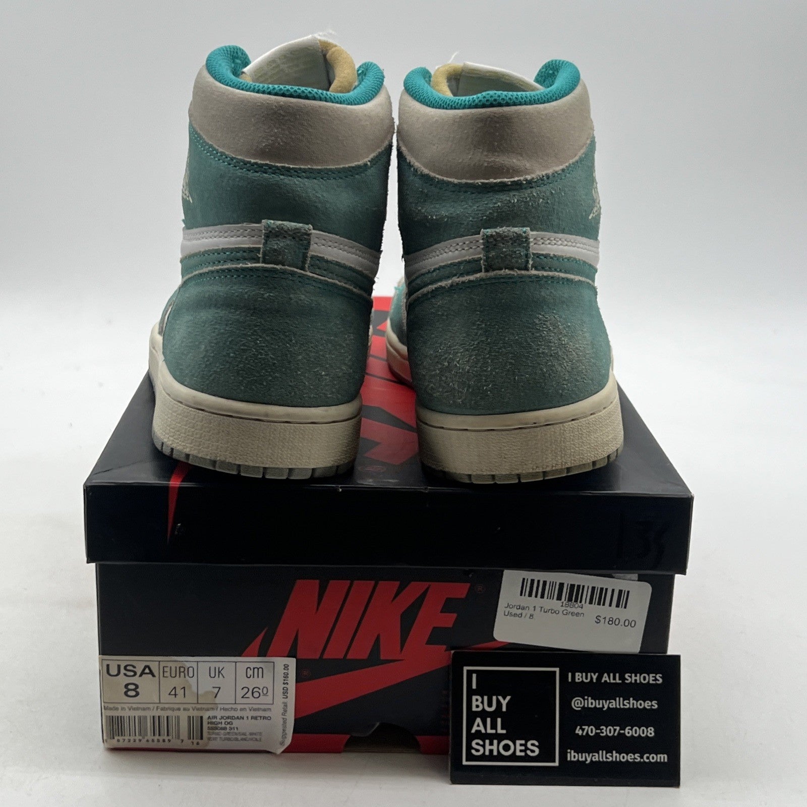 Size 8 - Air Jordan 1 Retro OG High Turbo Green (555088-311)