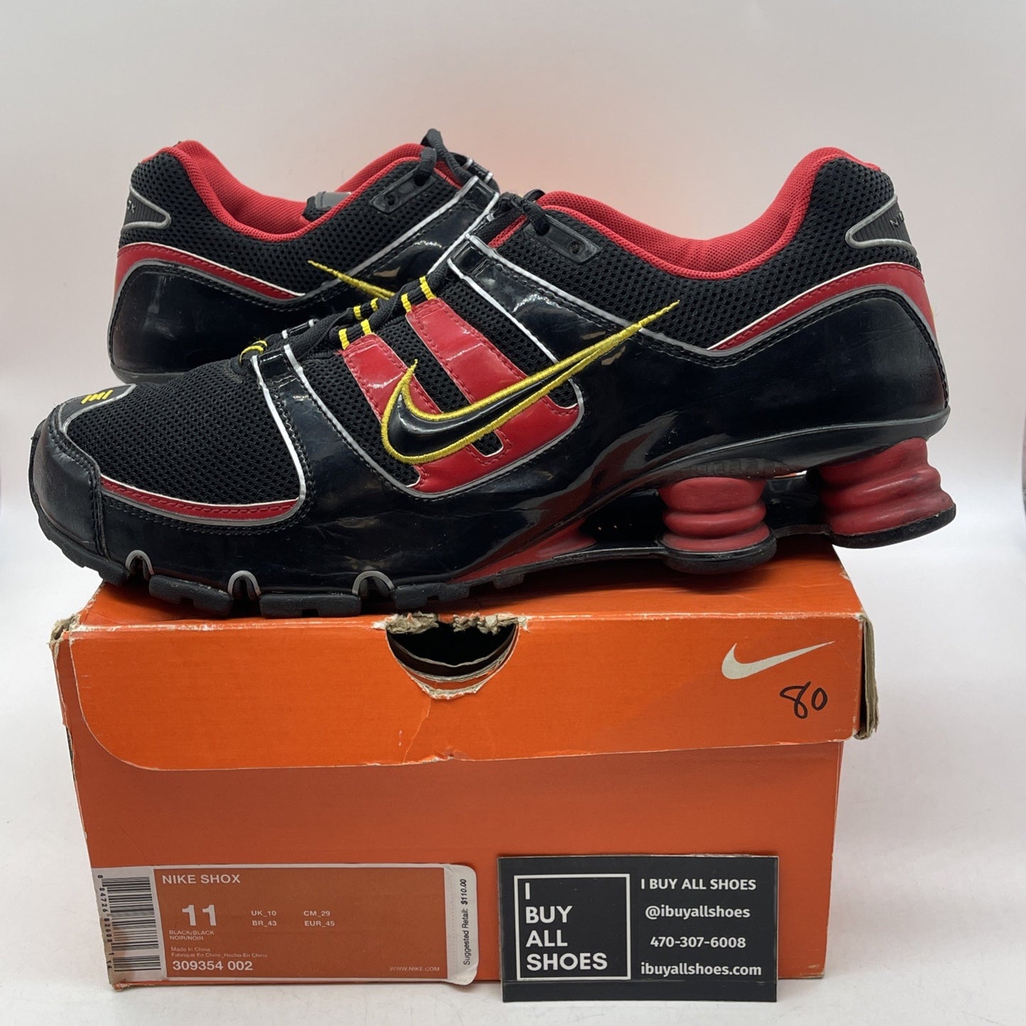 Size 11 - Nike Shox Black Gum (309354-002)