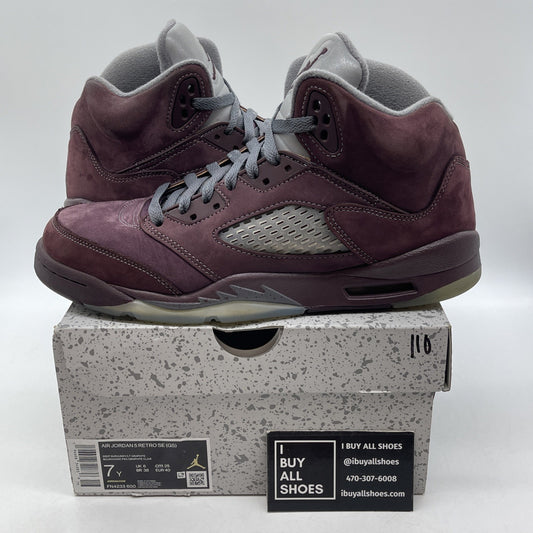 Size 7Y (GS) - Jordan 5 Retro SE 2023 Mid Burgundy Grey Suede (FN4233-600)