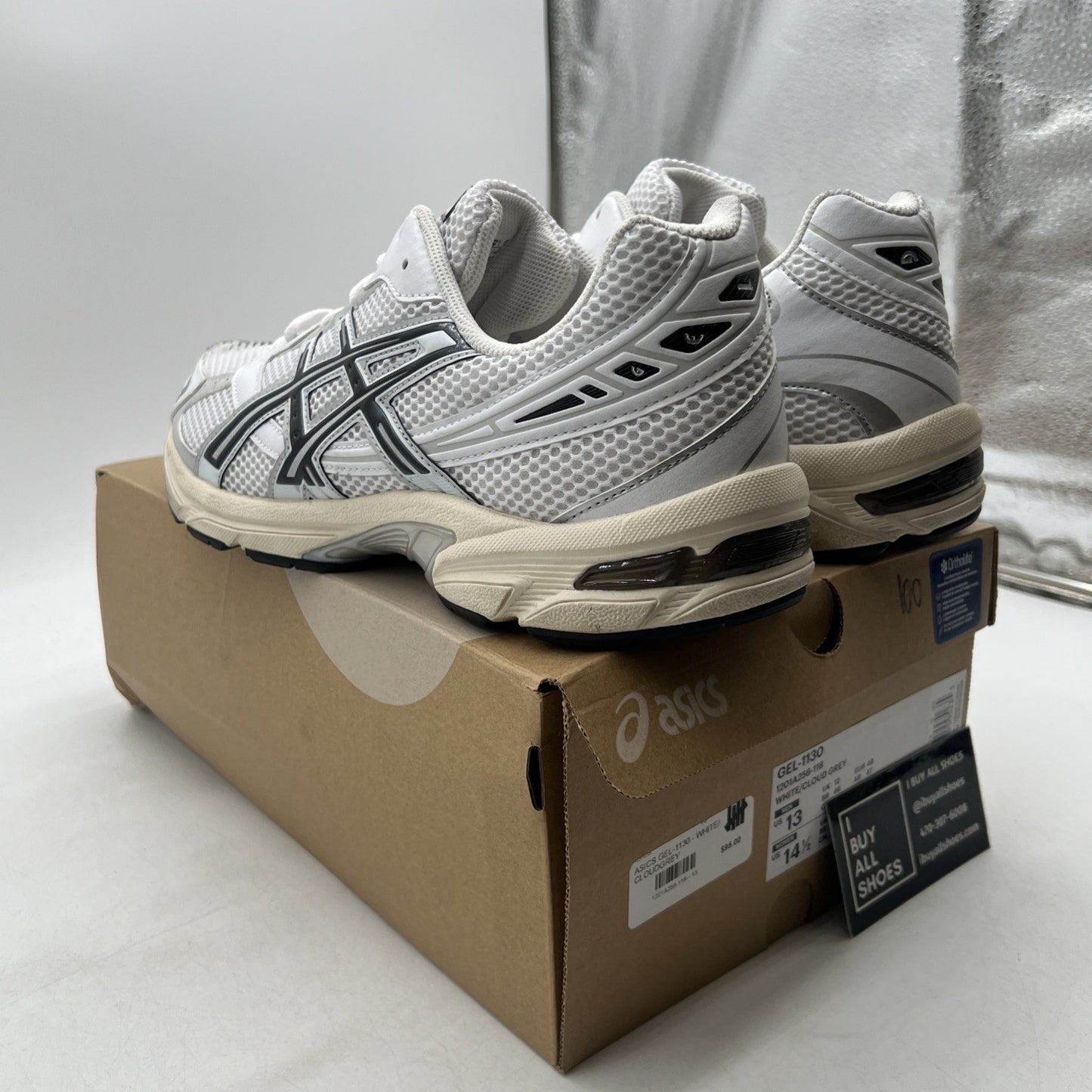Size 13 - ASICS Gel 1130 White Cloud Grey (1201A256-118)