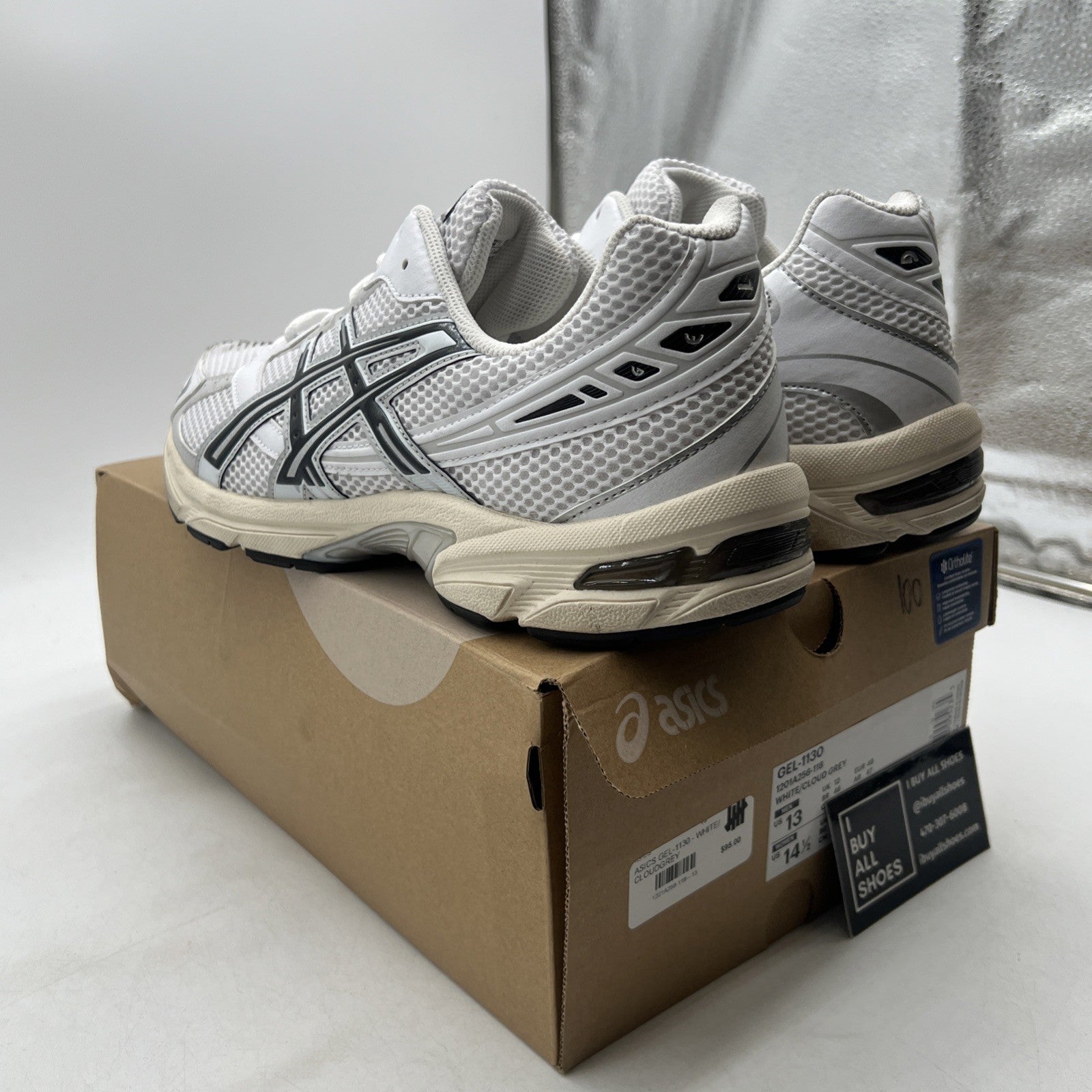 Size 13 - ASICS Gel 1130 White Cloud Grey (1201A256-118)