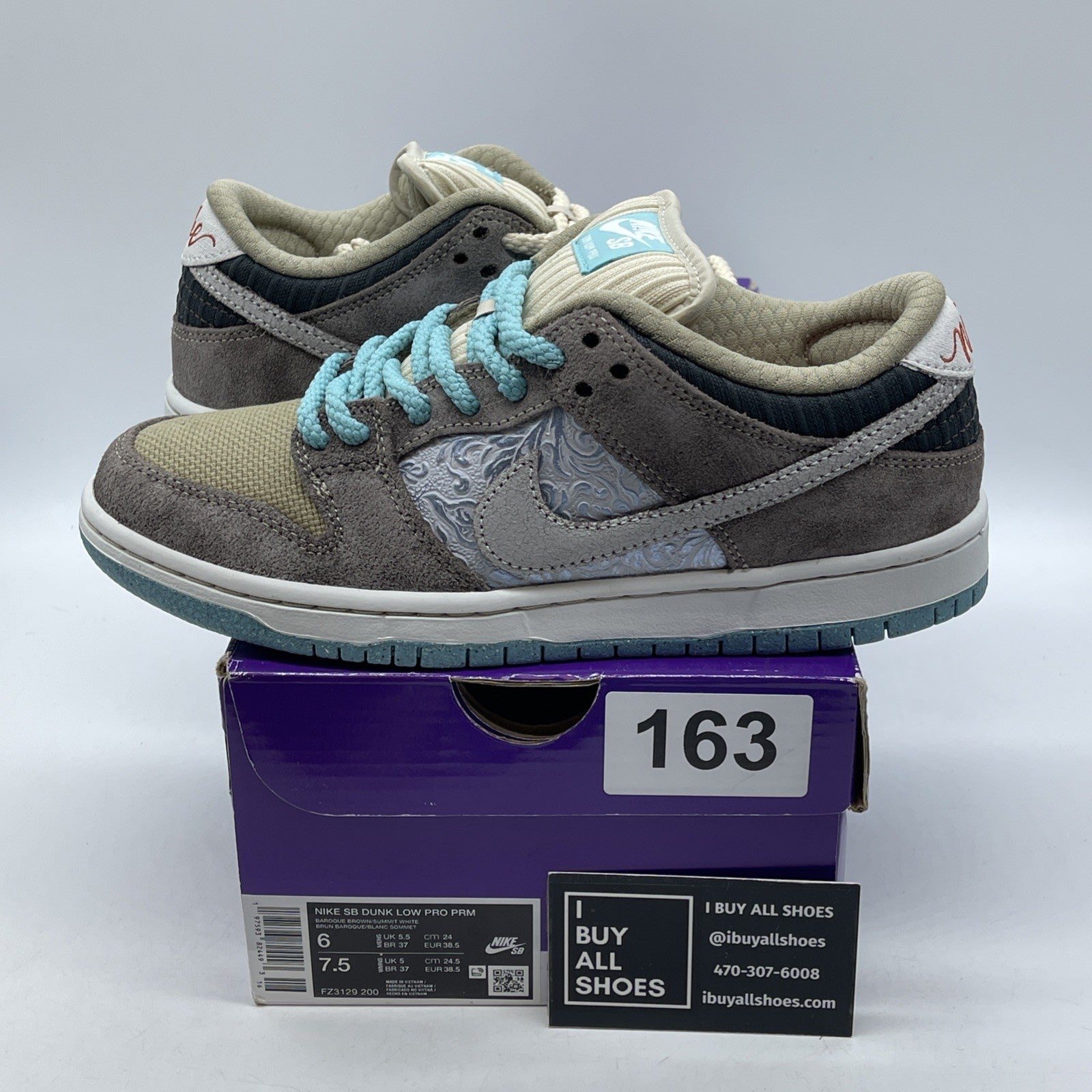 Size 6 - Nike Dunk SB Low Big Money Savings Brown Black Suede (FZ3129-200)