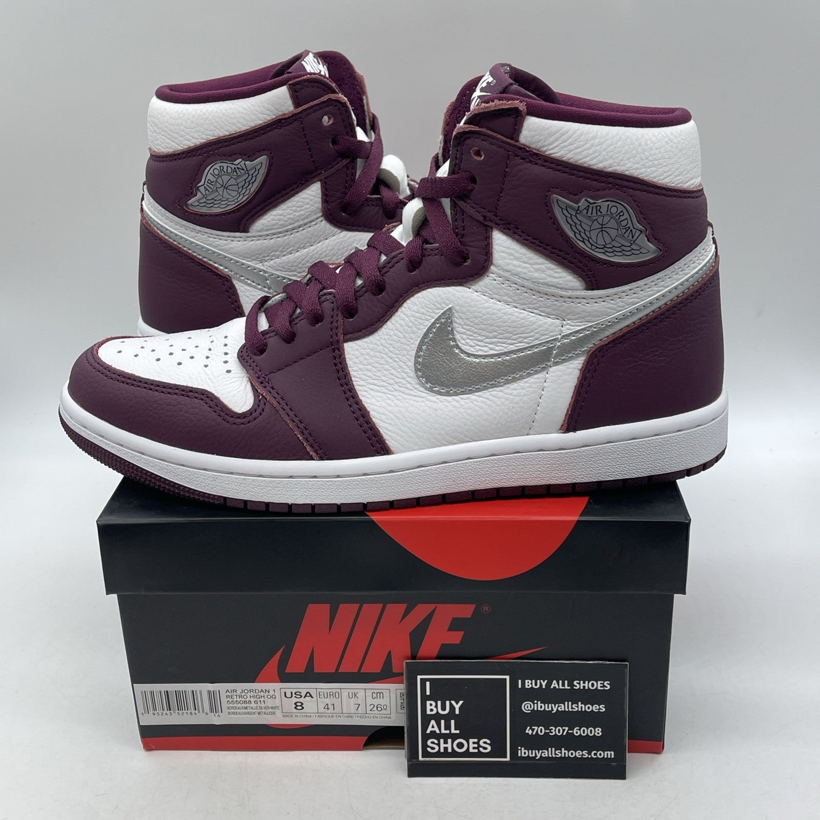 Size 8 - Air Jordan 1 Retro High OG Bordeaux (555088-611)