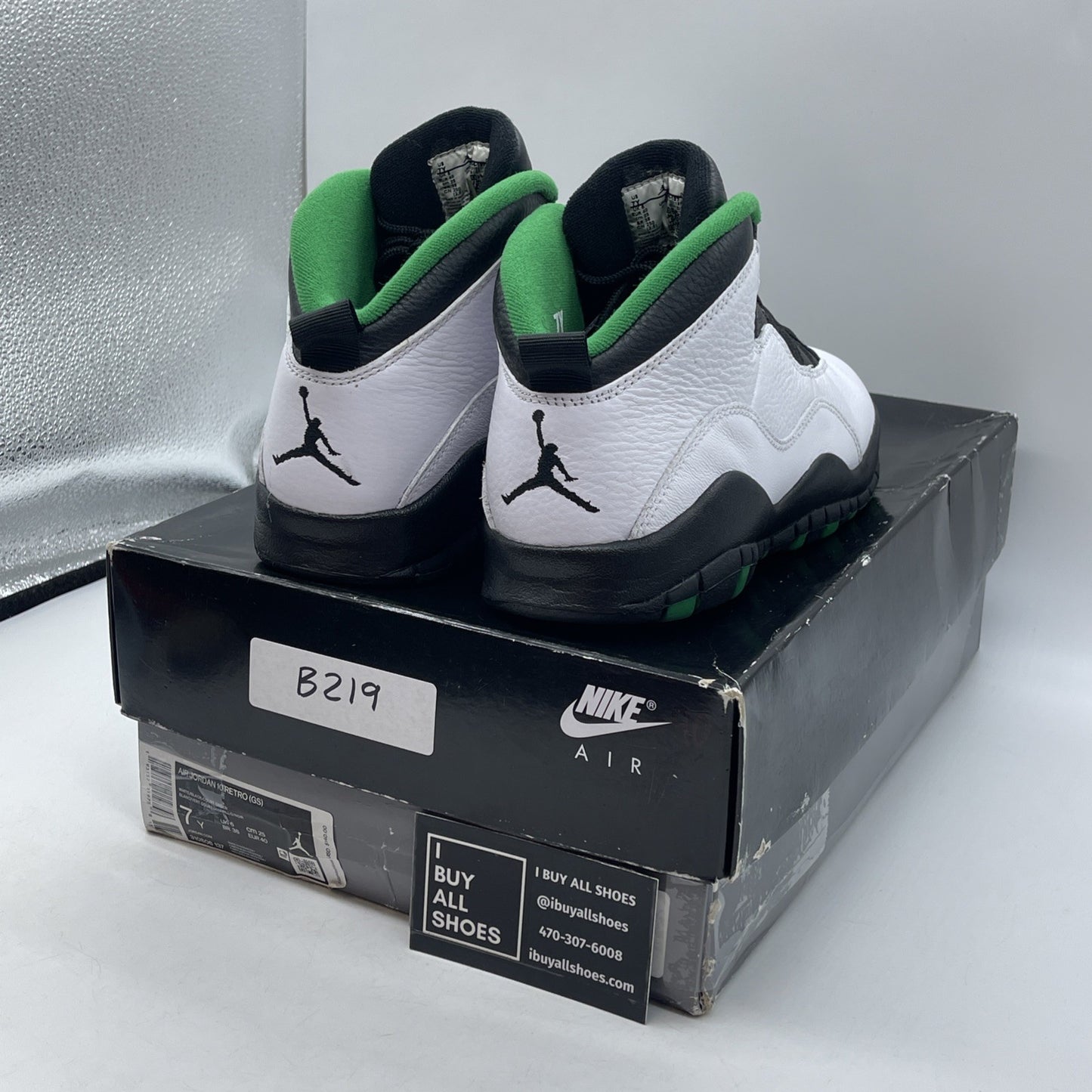 Size 7Y - Air Jordan 10 Retro 2019 Seattle White Black Leather (310806-137)