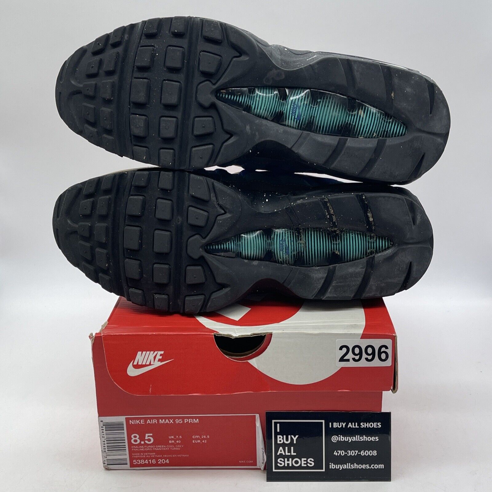 Size 8.5 - Nike Air Max 95 Premium Mega Blue Brown Suede Leather (538416-204)